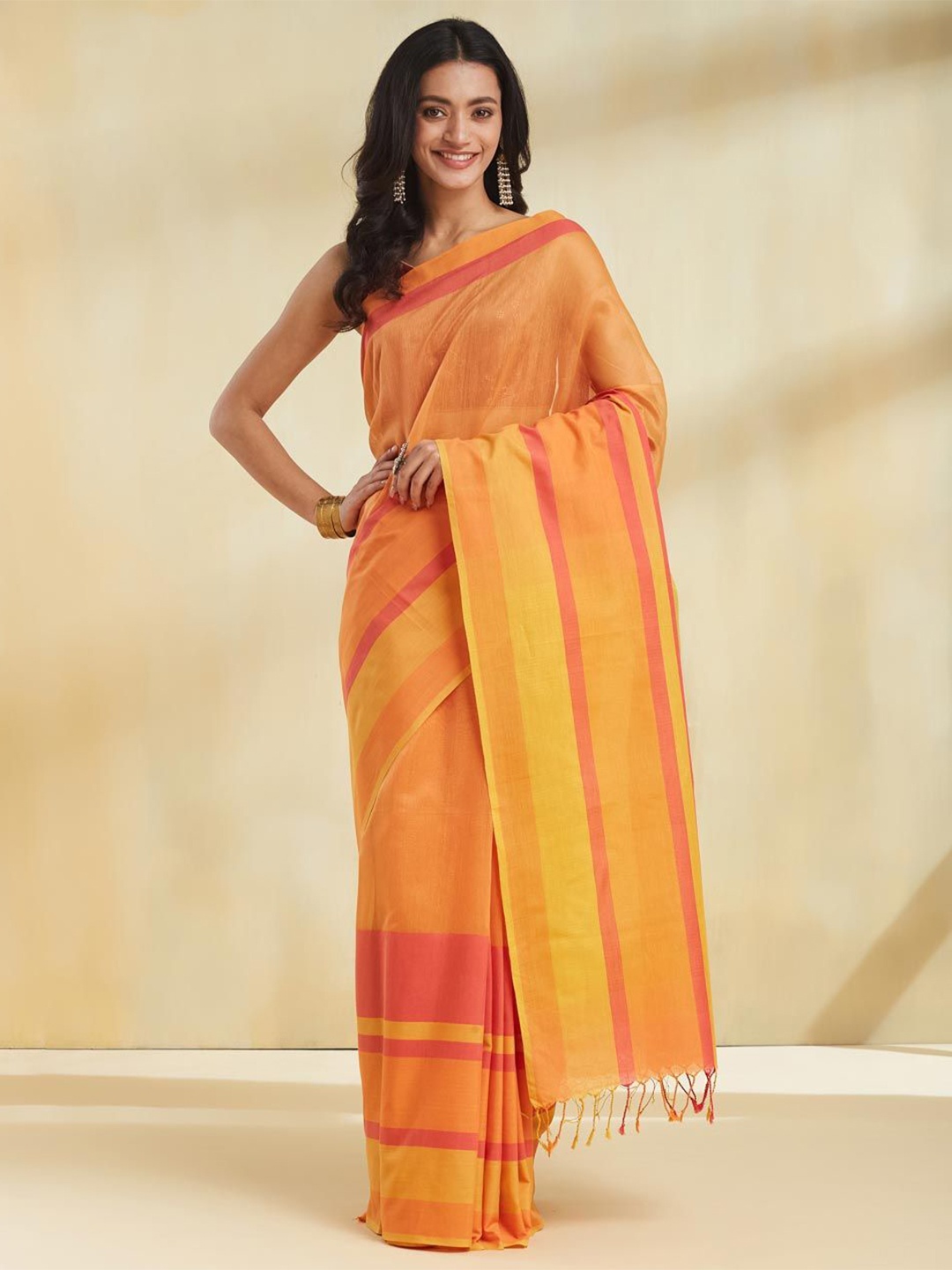 

Fabindia Woven Design Silk Cotton Saree, Mustard