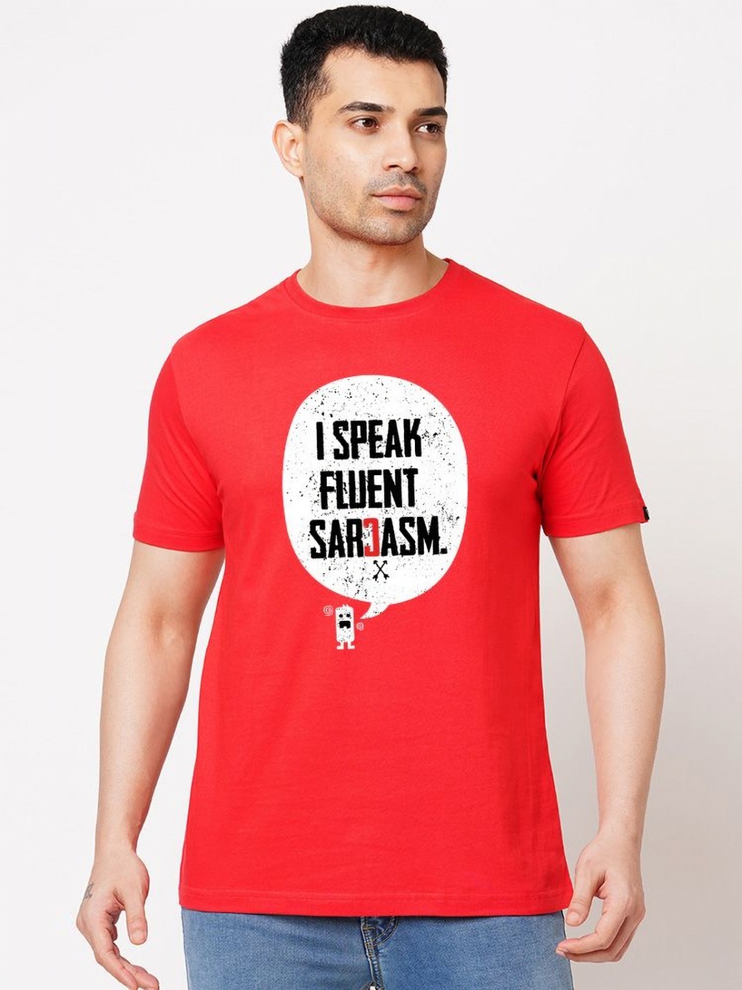 

Wear Your Opinion Men Typography Printed Round Neck Cotton T-shirt, Red