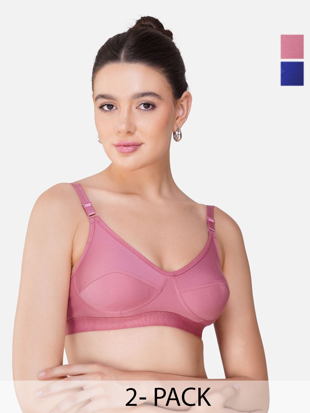 

Teenager Women Breathable Fabric Seamless Proper Fit All Day Comfort Everyday Bra, Blue