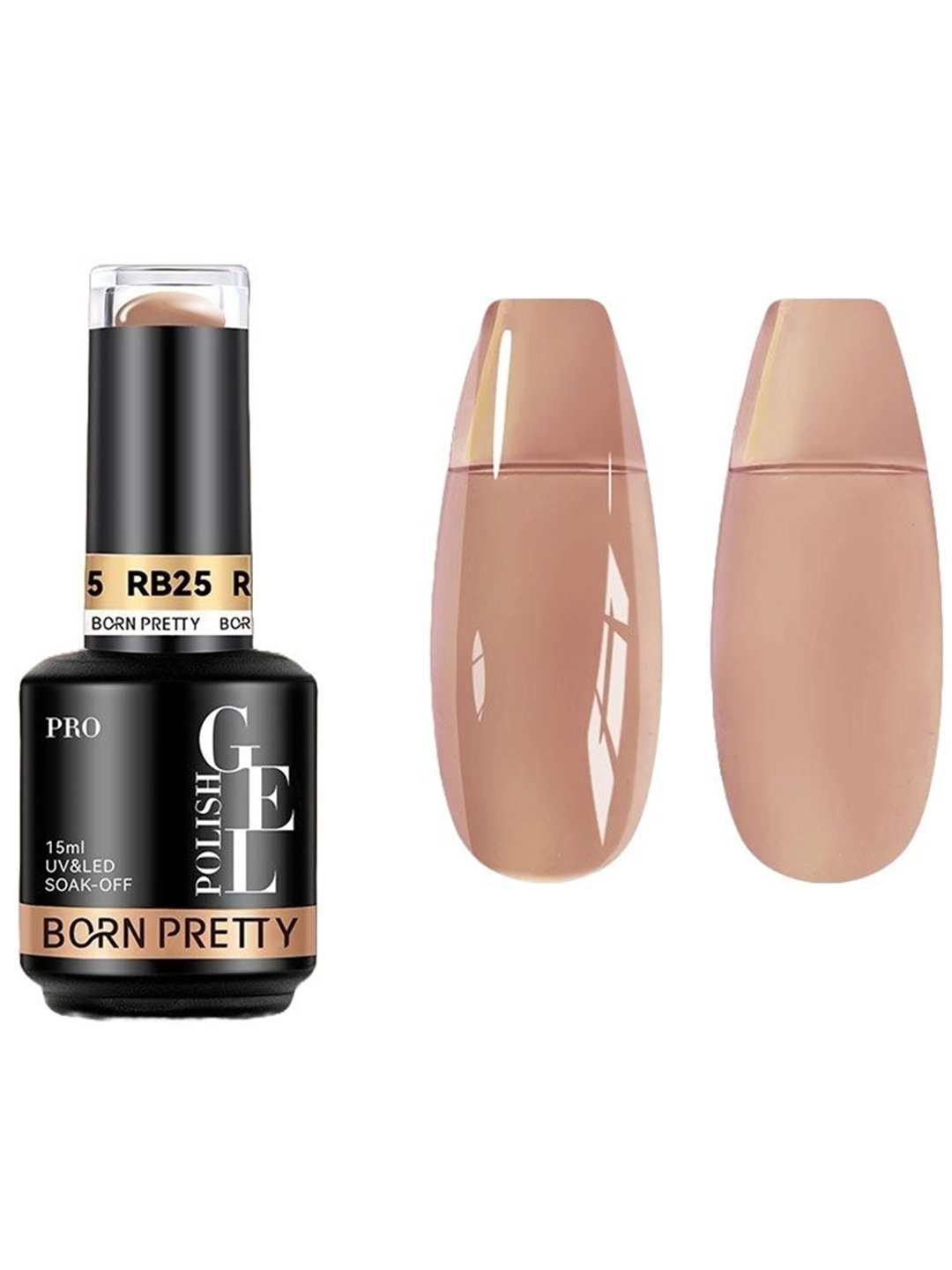 

BORN PRETTY Pro Rubber Base Long Wearing UV Gel Nail Polish - 15 ml - RB25, Brown