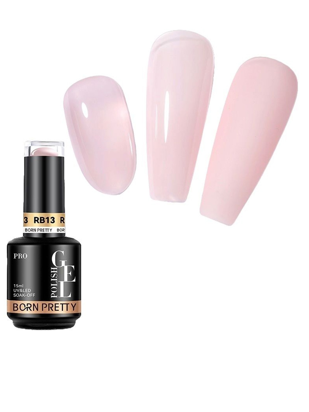 

BORN PRETTY Pro Rubber Base Long Wearing UV Gel Nail Polish - 15 ml - RB13, Pink