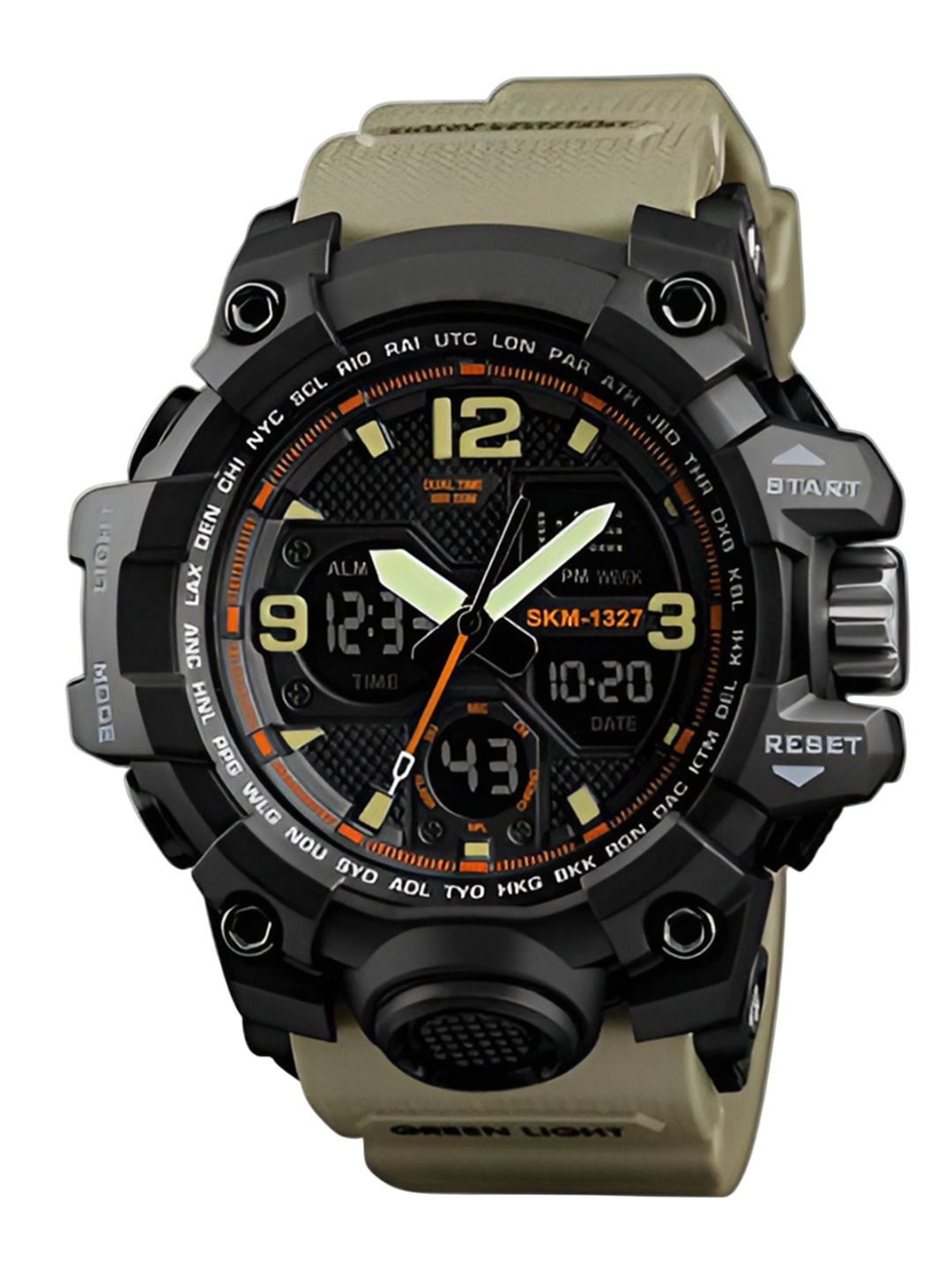 

Otage Men Dial & Textured Straps Analogue and Digital Watch Otg 1327 Khaki1, Yellow