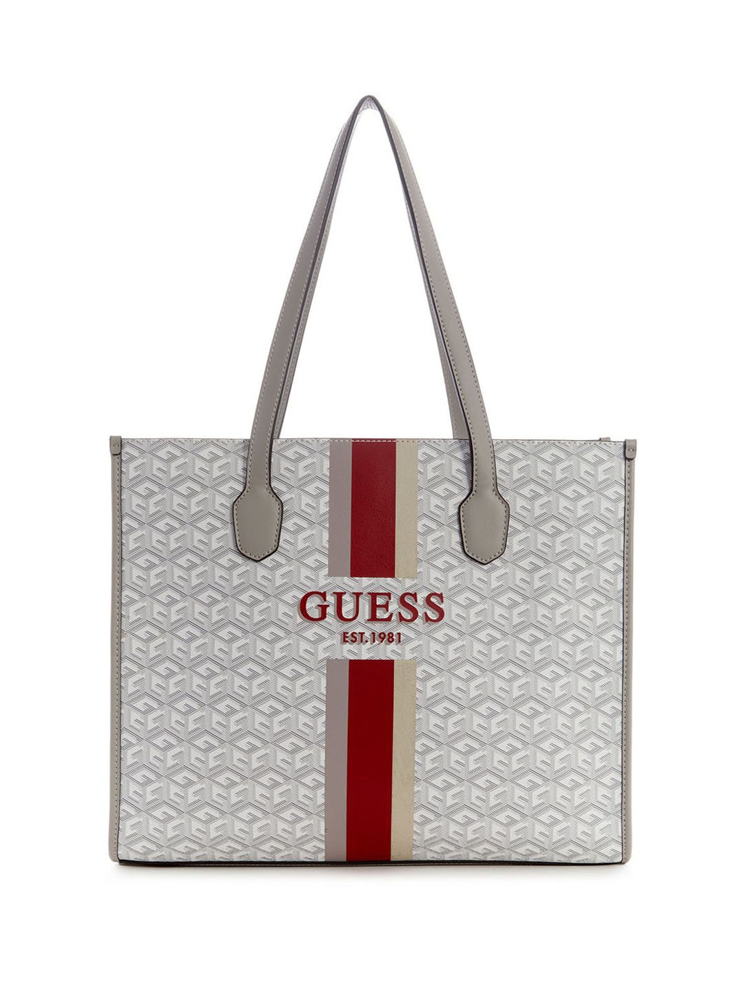

GUESS Printed PU Shopper Tote Bag, Grey