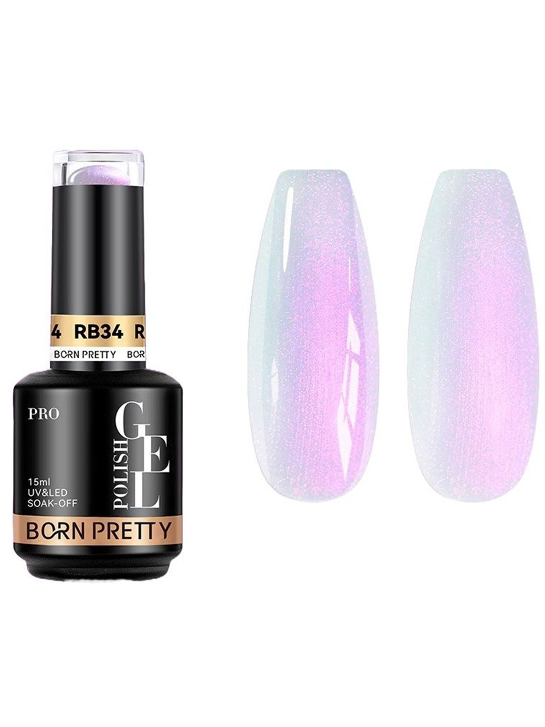 

BORN PRETTY PRO Professional Rubber Base Gel Nail UV Polish - 15 ml - RB34, Purple