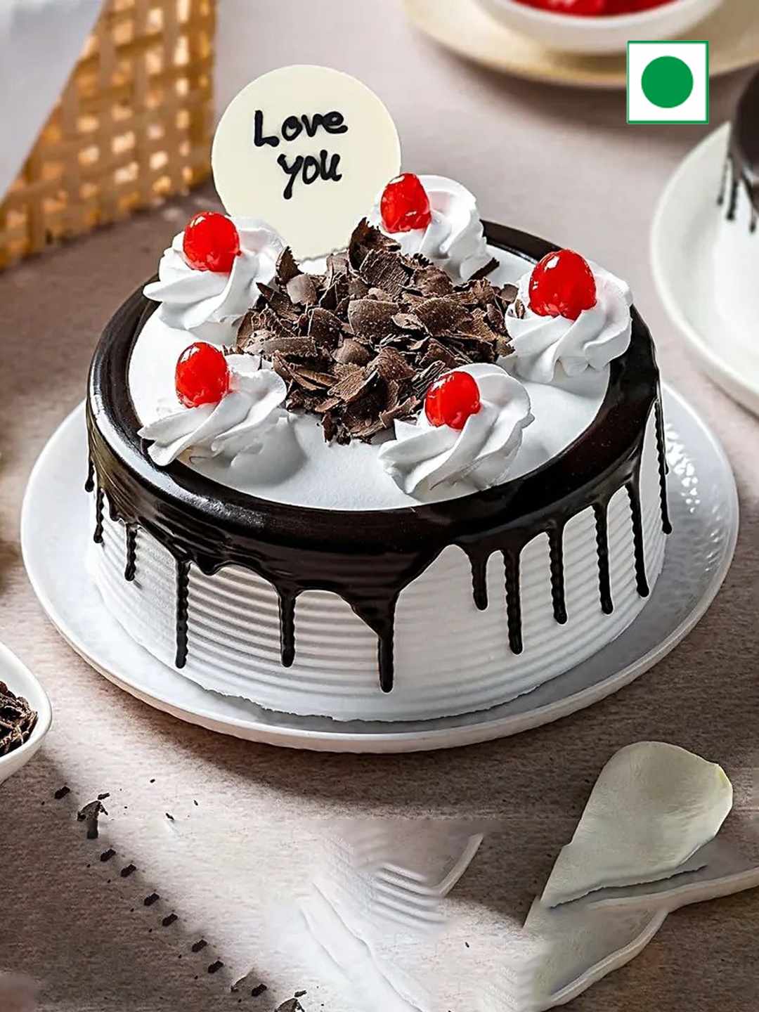 

fnp Black Forest Flavor Eggless RoundCake-500g, Brown