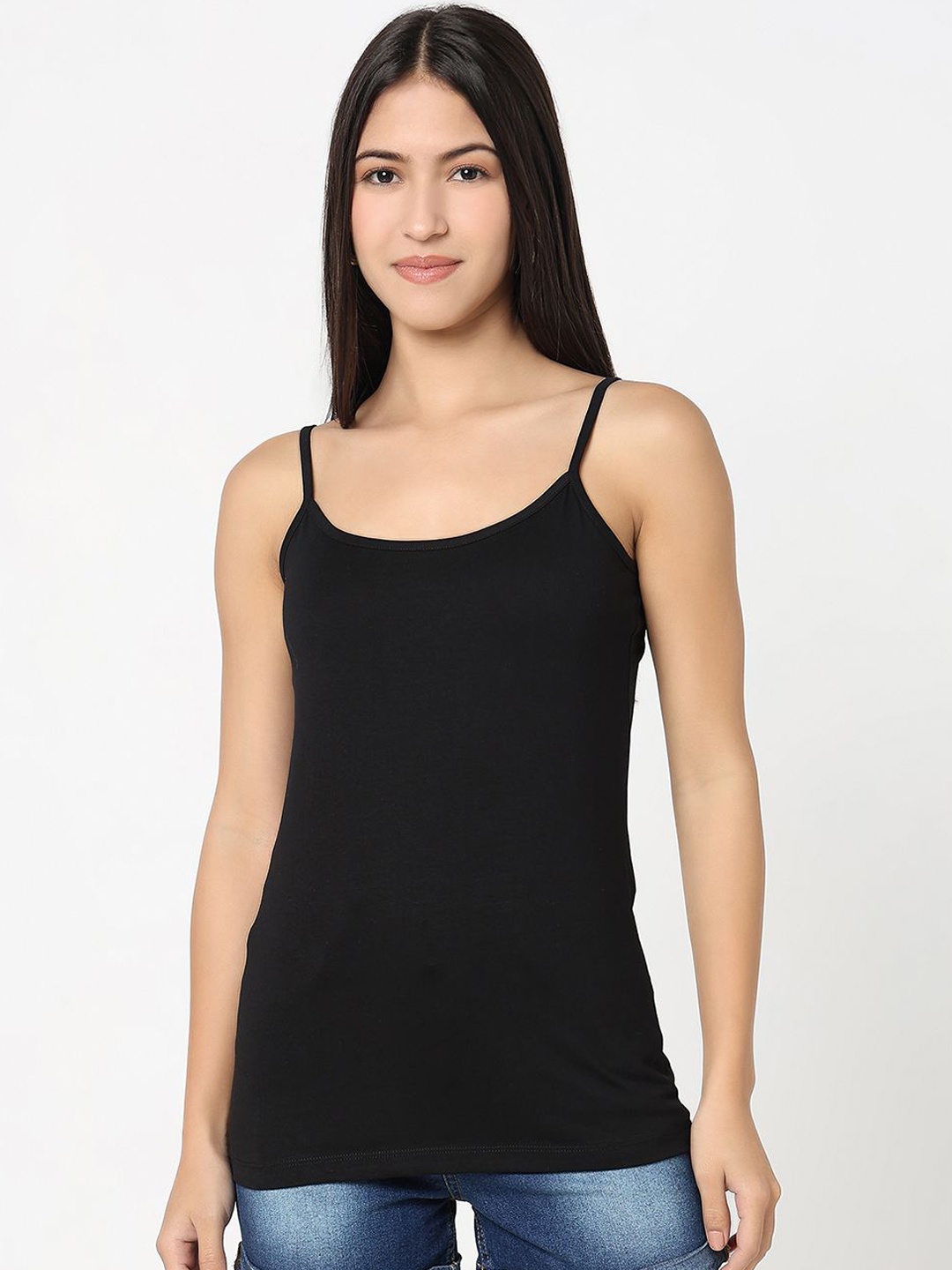 

R&B Women Cotton Non Padded Camisole, Black