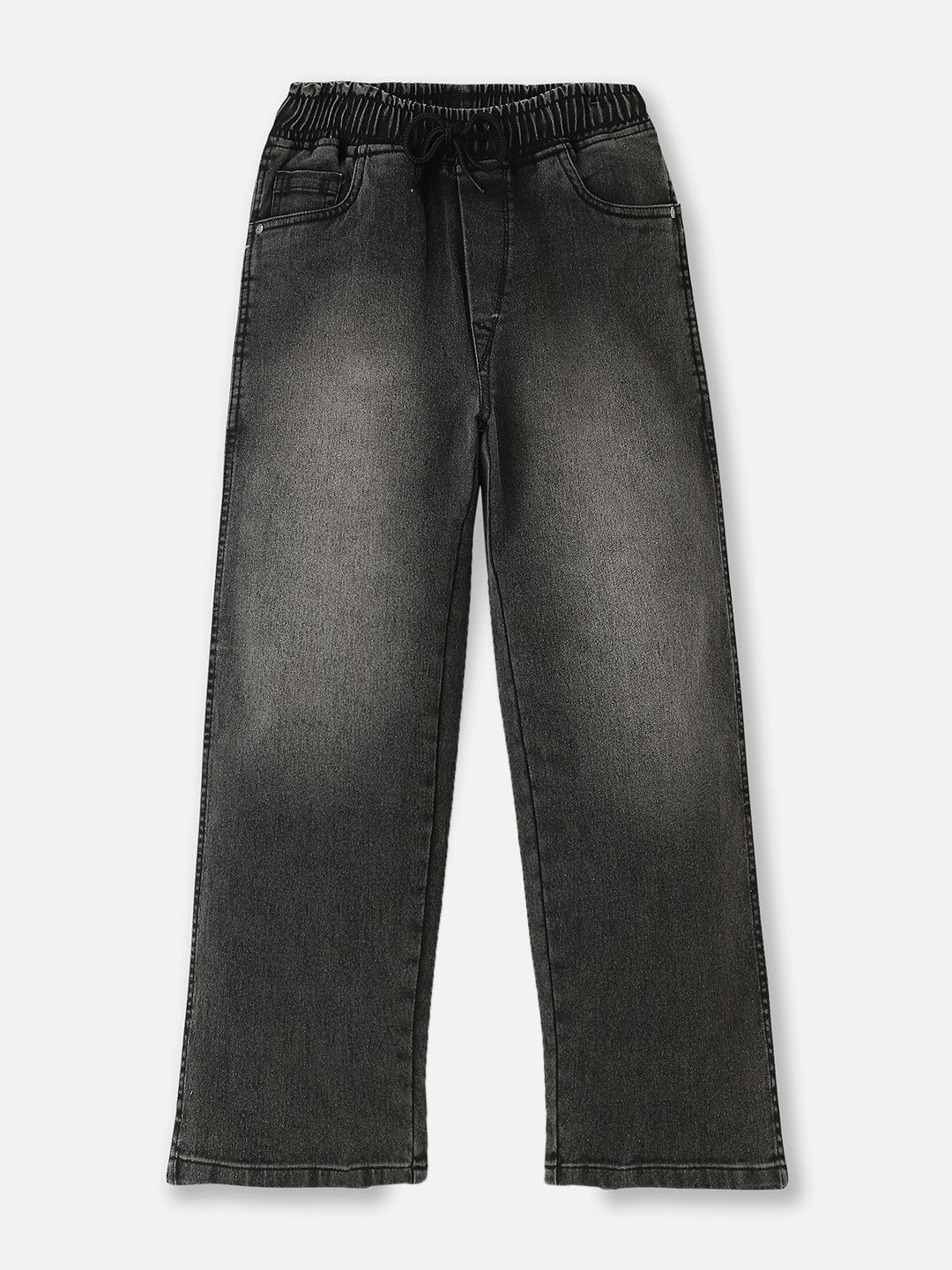 

Urbano Juniors Boys Loose Relaxed Fit Heavy Fade Stretchable Jeans, Black