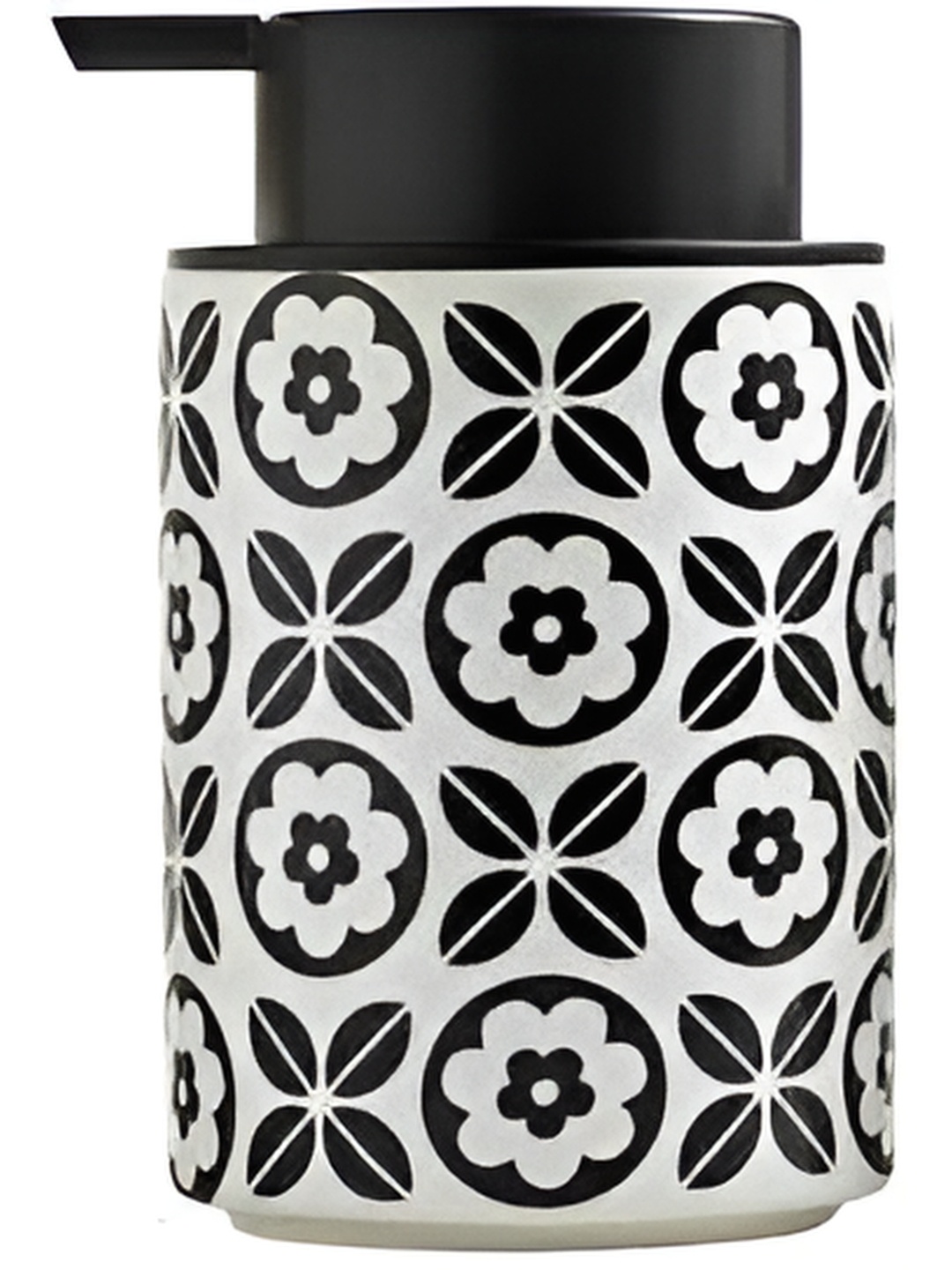 

FabSeasons Black & White Floral Printed Ceramic Soap Dispenser 350 ml