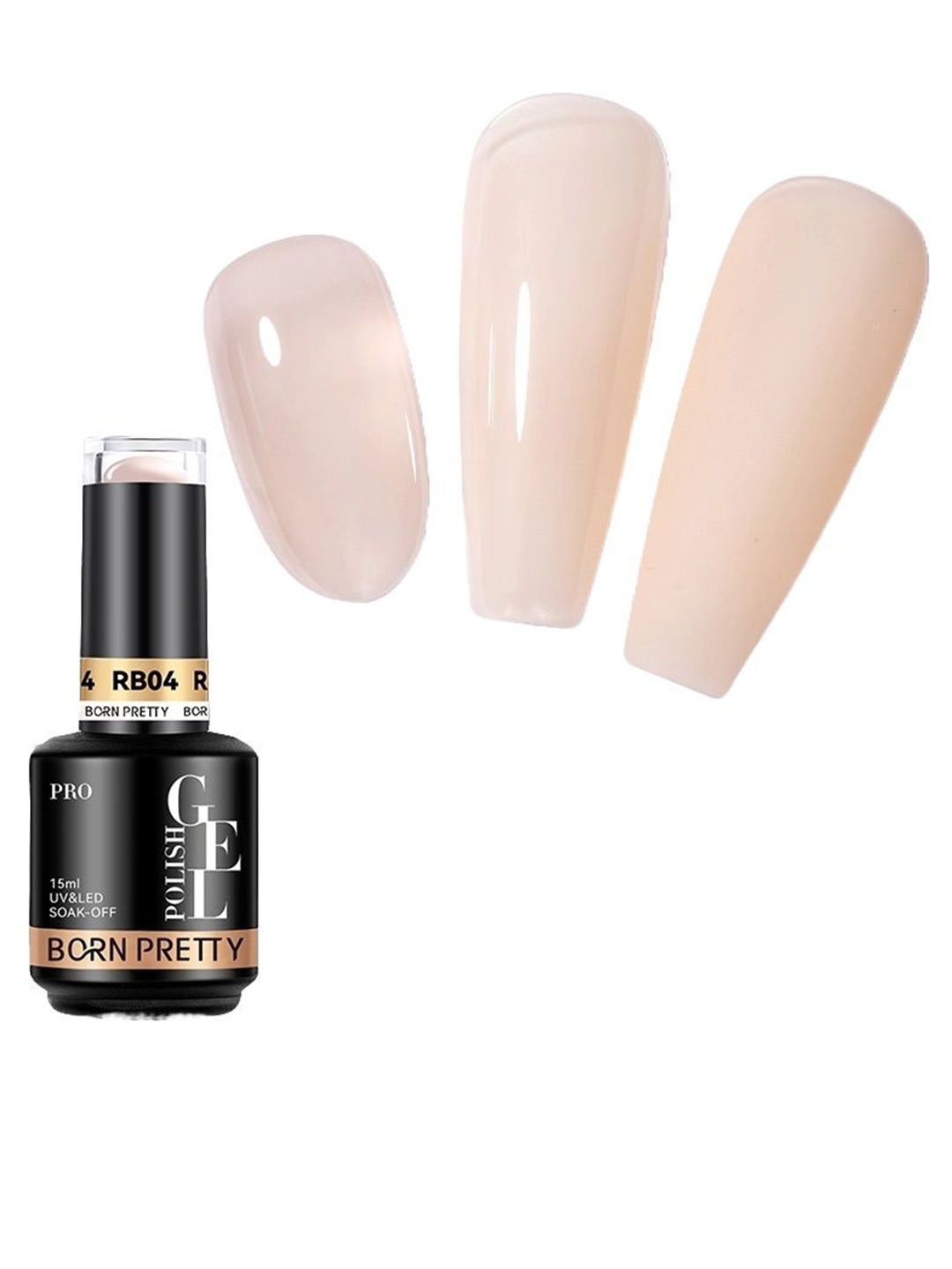 

BORN PRETTY Pro Rubber Base Long Wearing UV Gel Nail Polish - 15 ml - RB04, Beige