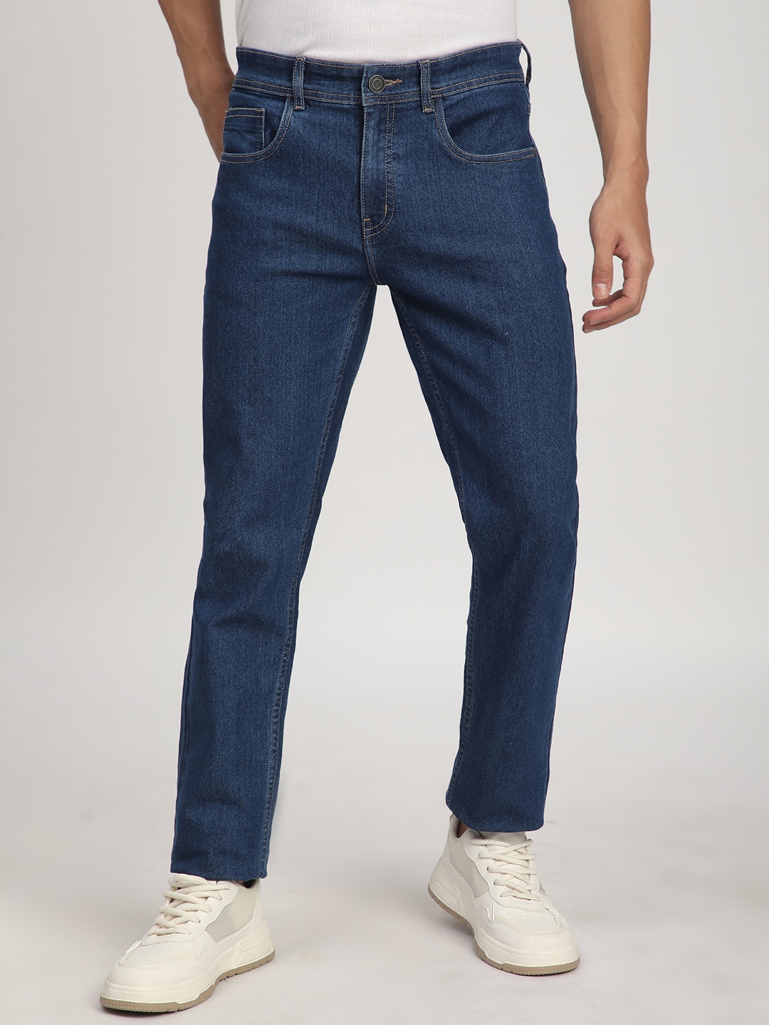 

R&B Men Regular Fit Mid-Rise Jeans, Blue
