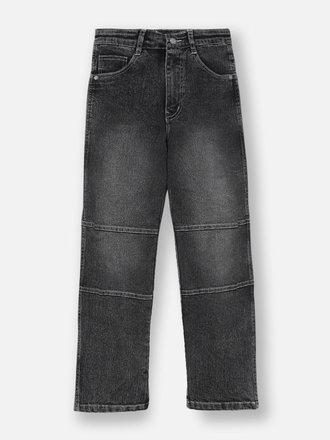 

Urbano Juniors Boys Loose Relaxed Fit Heavy Fade Stretchable Jeans, Black