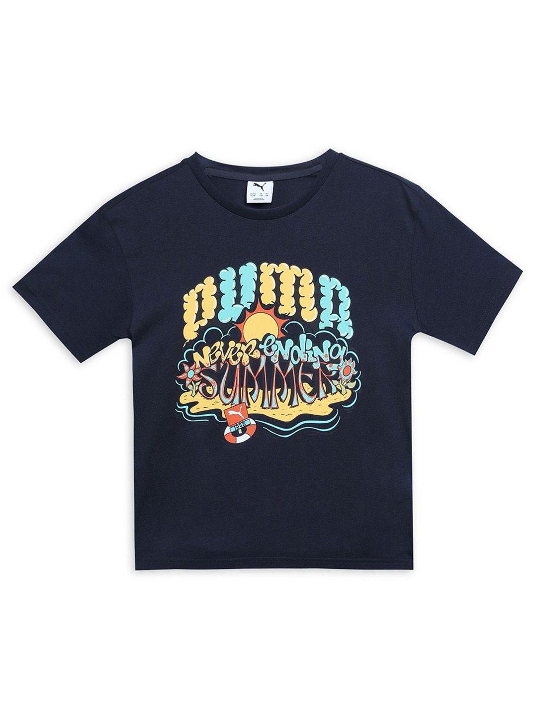 

Puma Graphics Boys Graphic Printed Relaxed Fit T-shirt, Navy blue