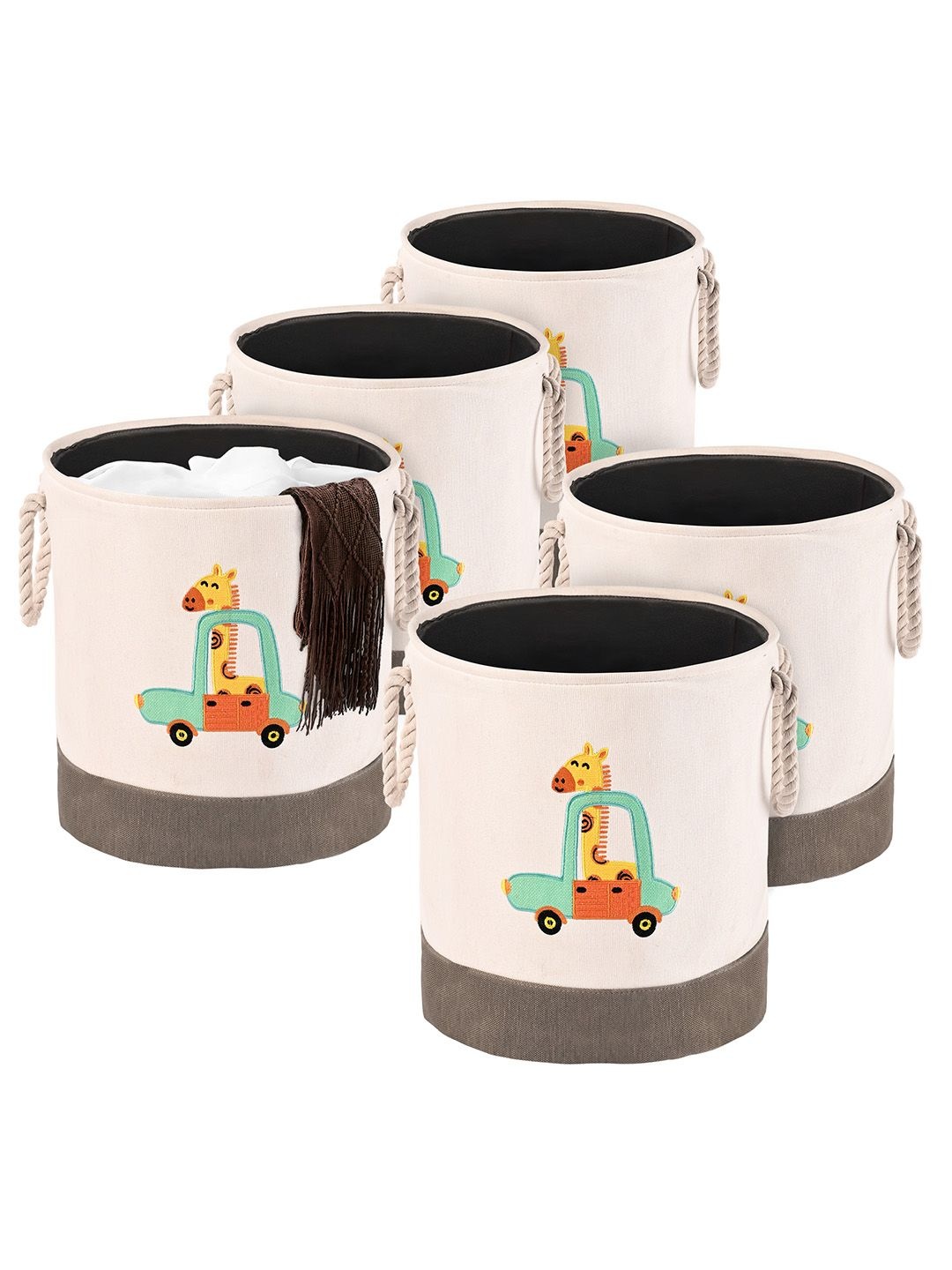 

Kuber Industries Grey Set of 5 Regular Multi-Utility Organisers