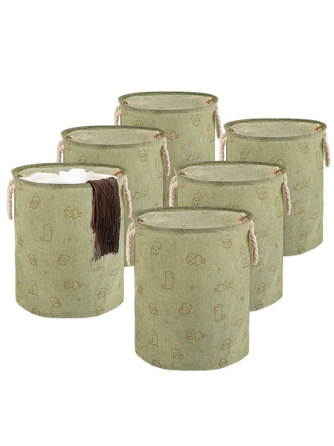 

Kuber Industries Green Set of 6 Regular Multi-Utility Organisers