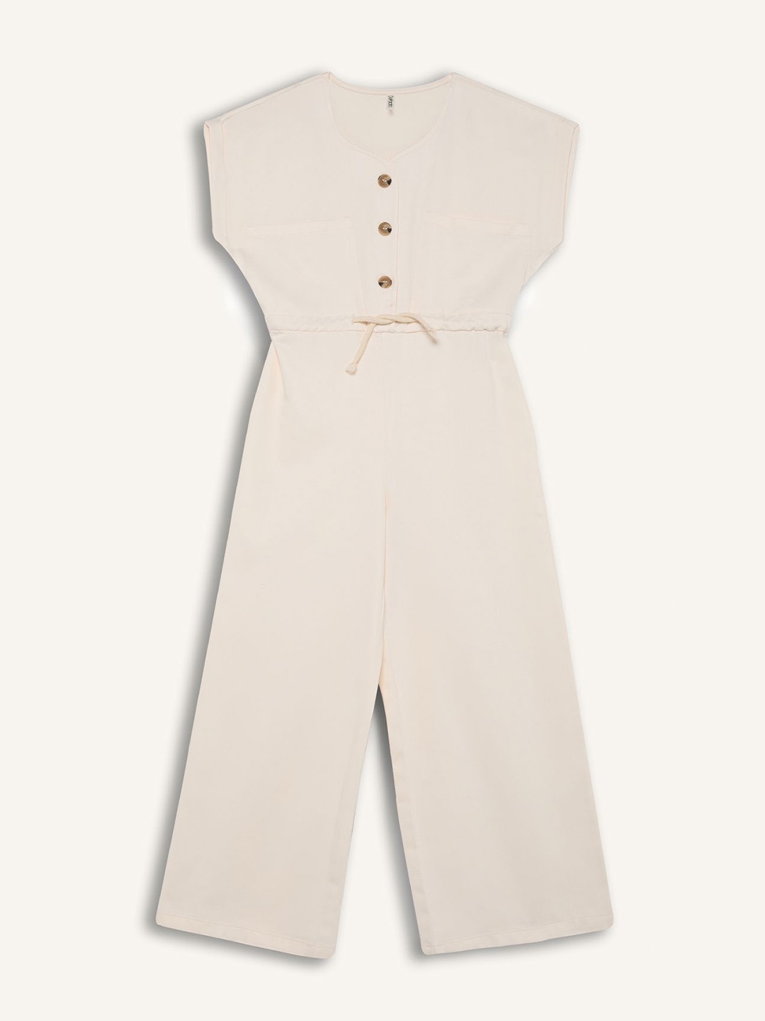 

DeFacto Girls Cotton Basic Jumpsuit, Off white