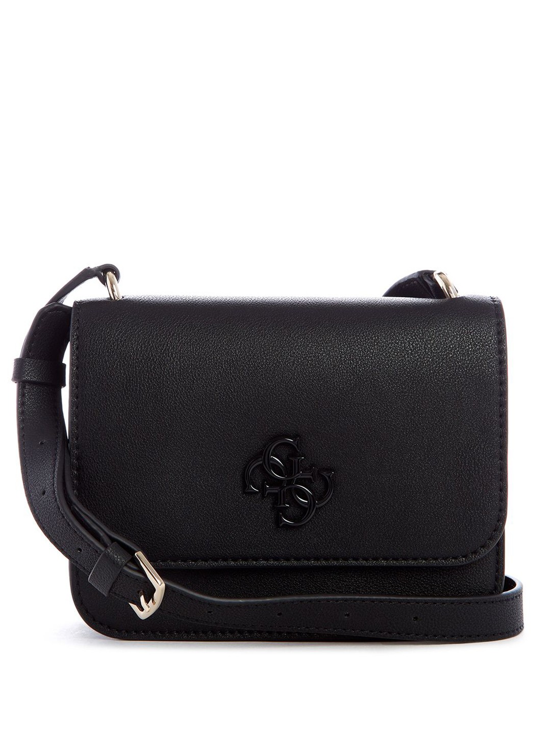 

GUESS PU Structured Shoulder Bag with Applique, Black