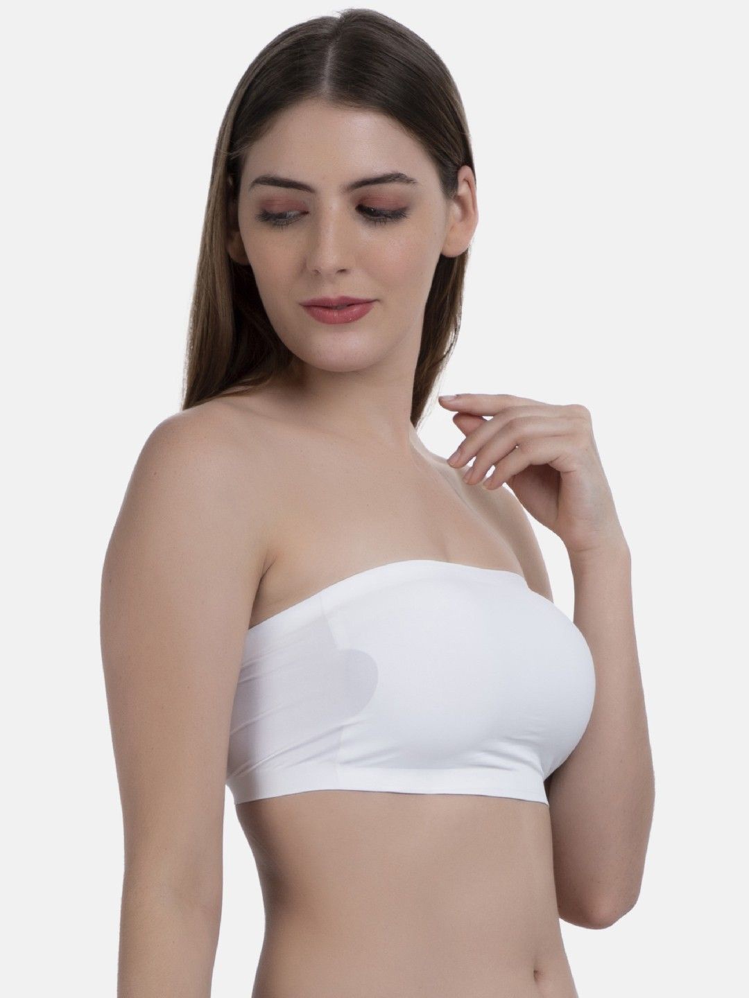 

Poftik Bandeau Bra Medium Coverage Lightly Padded, White