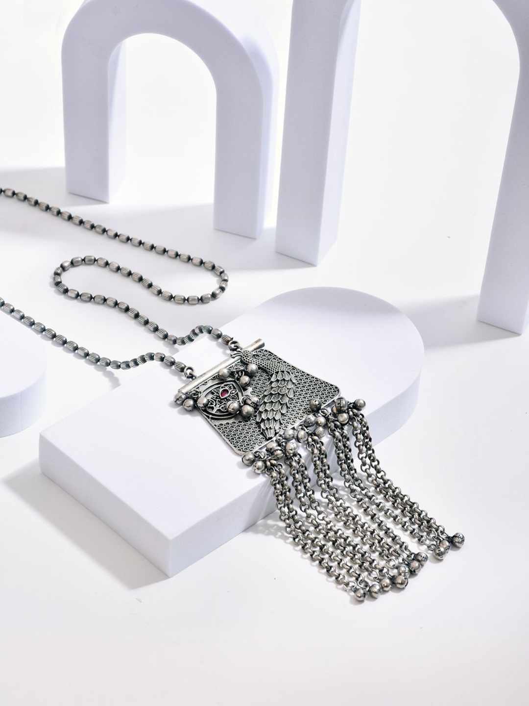 

Anvik Silver-Plated Oxidised Necklace