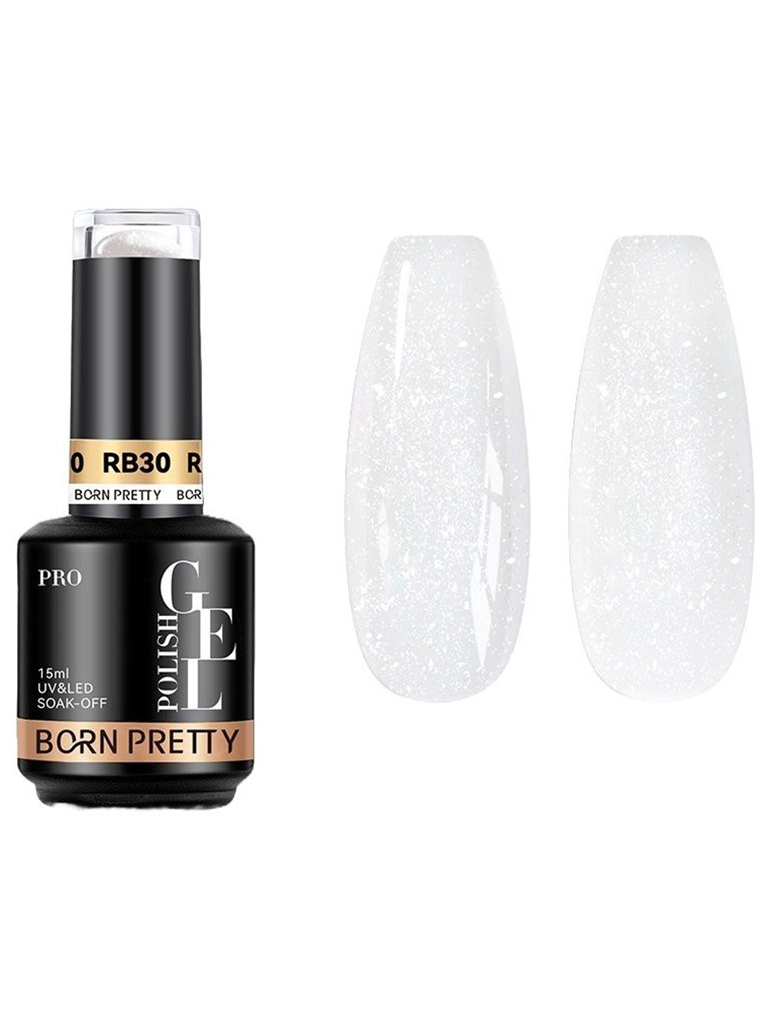 

BORN PRETTY Pro Rubber Base Long Wearing UV Gel Nail Polish - 15 ml - RB30, White