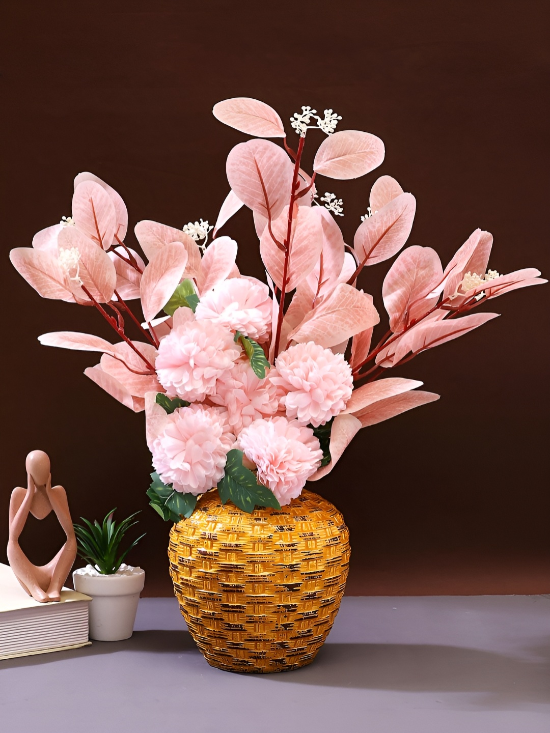 

TAYHAA Pink & Green 2 Pieces Chrysanthemum Artificial Flower