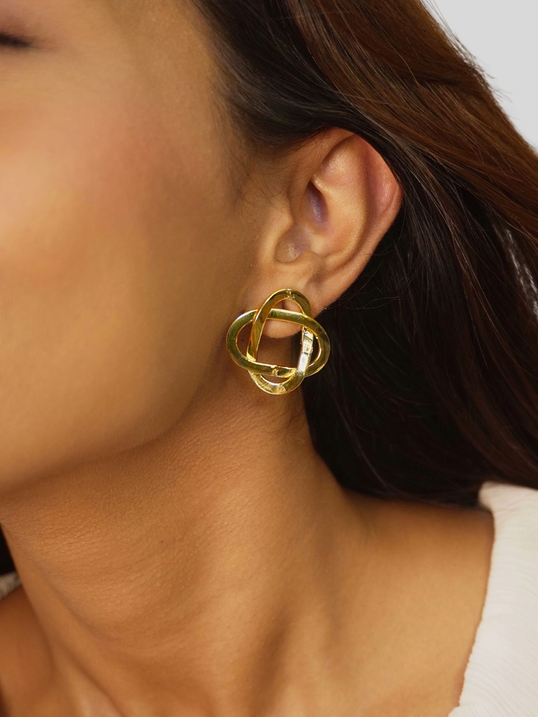 

House of Pehr Knotted Gold-Plated Contemporary Shaped Studs