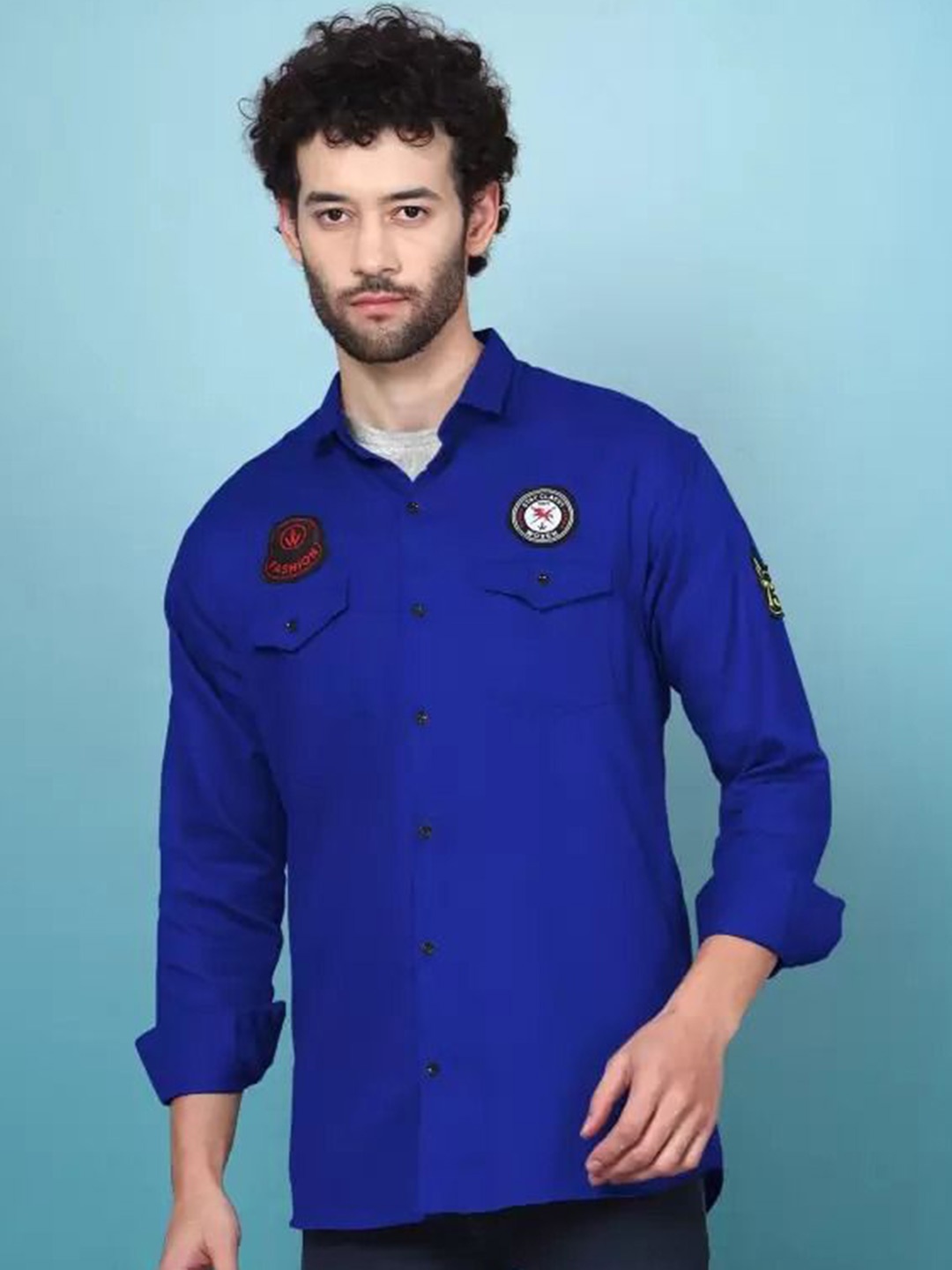 

GREENFLAIR Men Opaque Casual Shirt, Blue