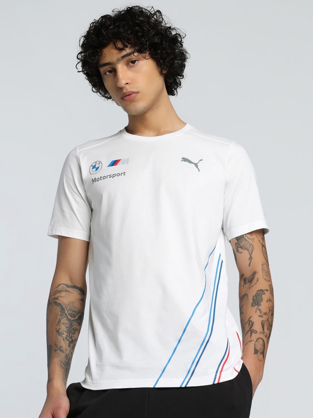 

PUMA Motorsport Men Striped T-shirt, White