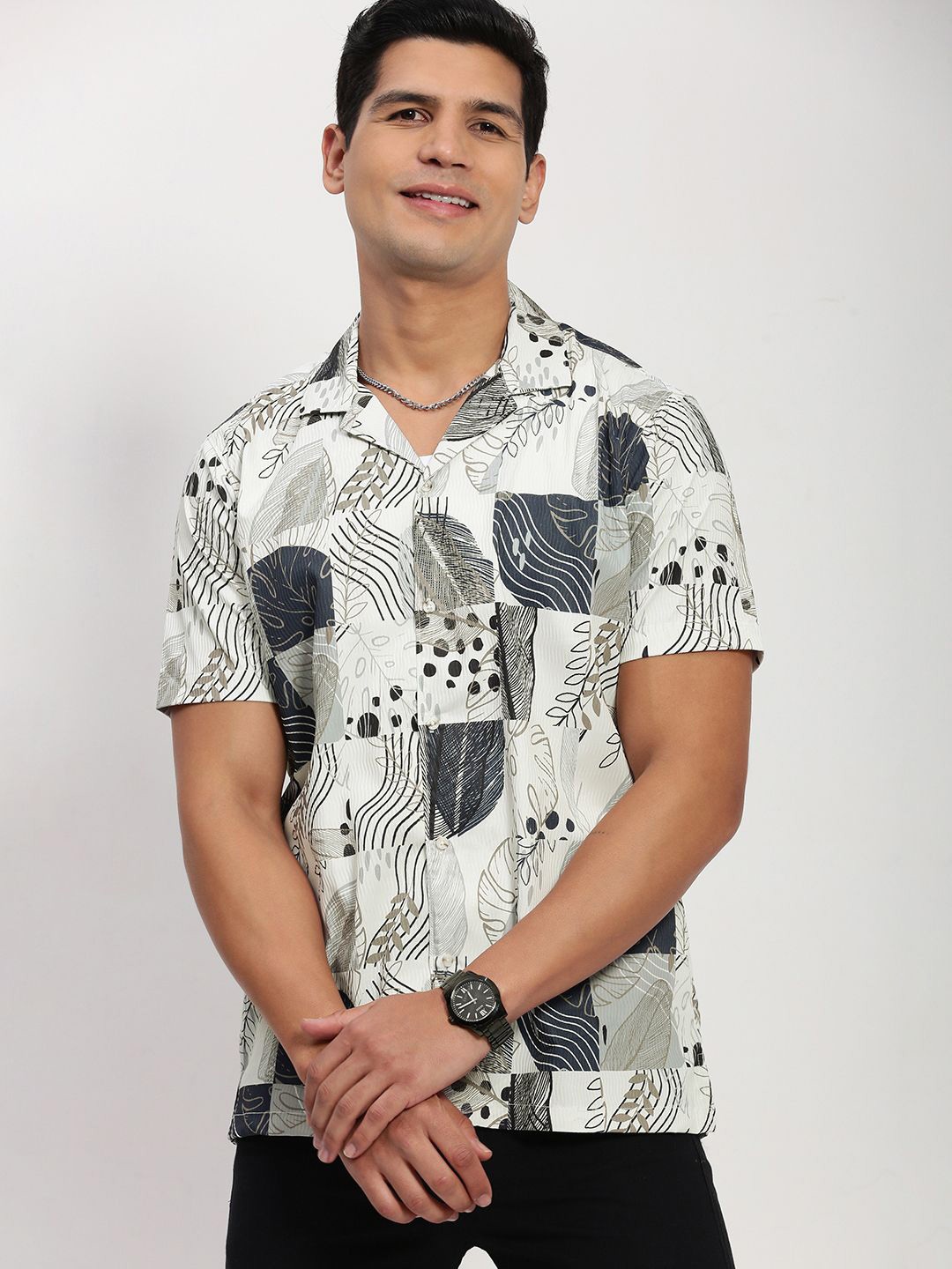 

SHOWOFF Men Comfort Floral Opaque Printed Casual Shirt, Cream