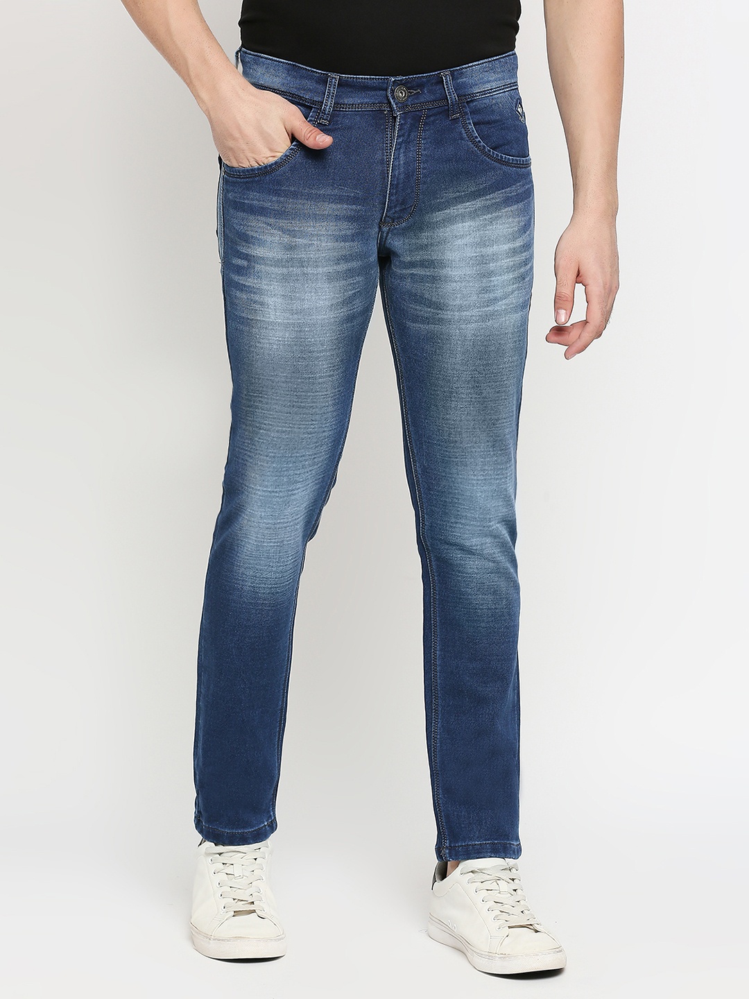 

TCI Men Cotton Slim Fit Heavy Fade Jeans, Blue