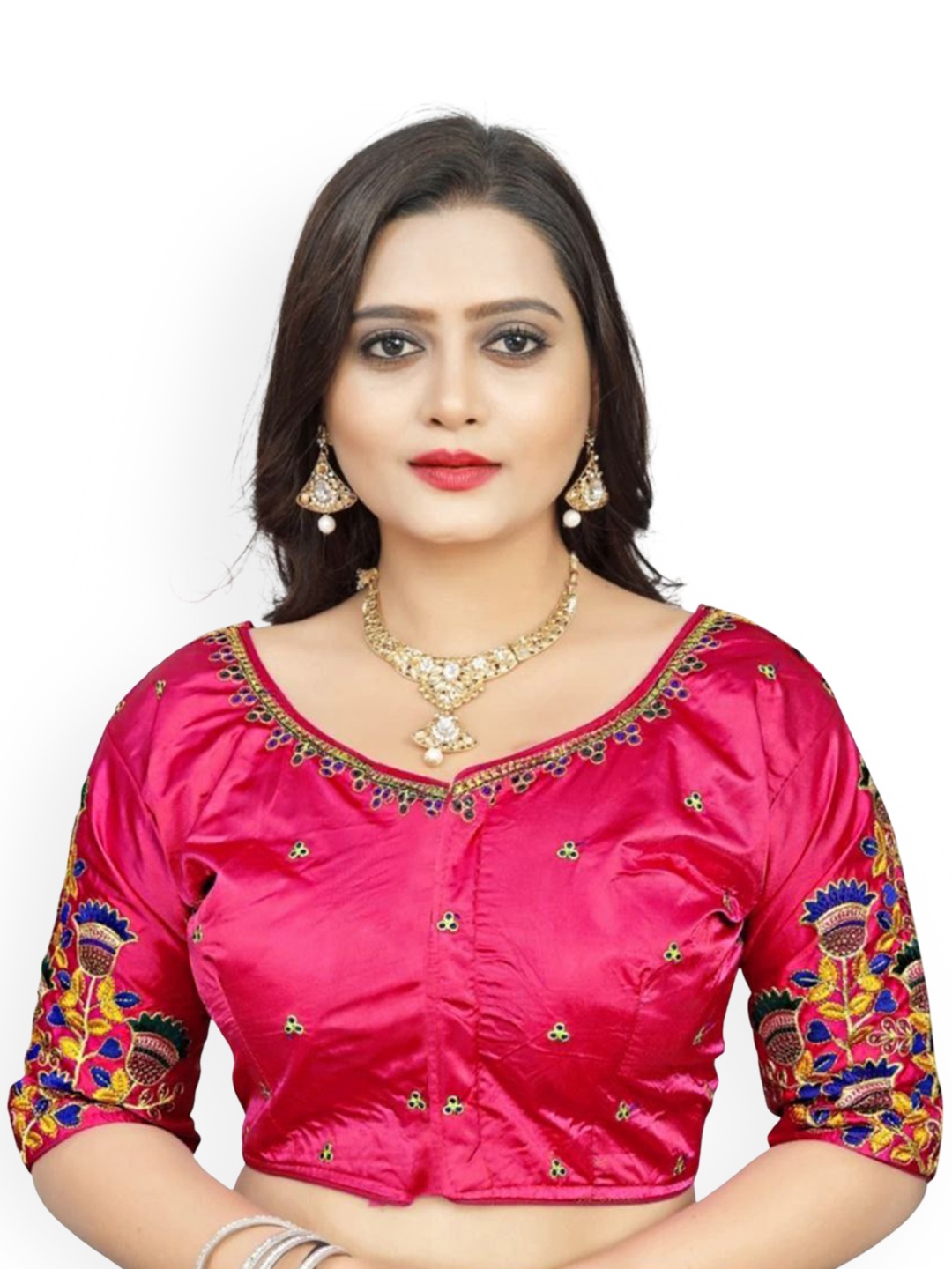 

HERE&NOW Women Embroidered Saree Blouse, Pink