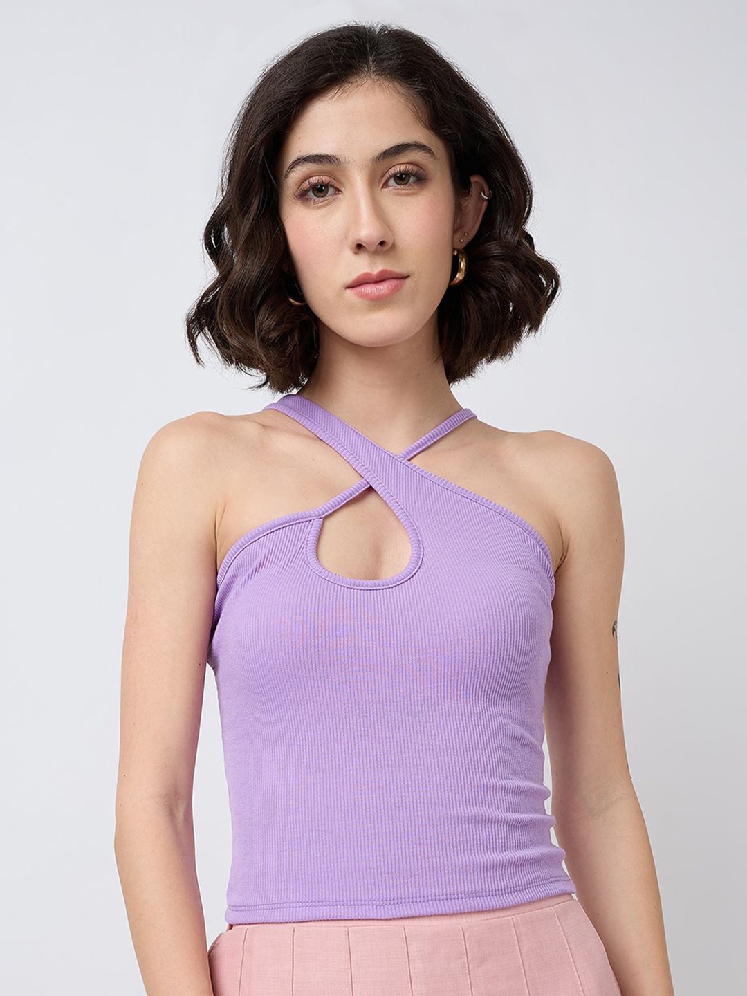 

SZN Tank Crop Top, Purple