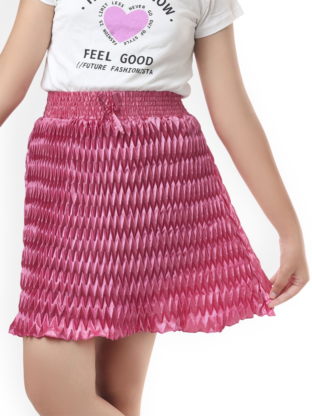 

BAESD Ruffled A-Line Knee Length Skirt, Pink