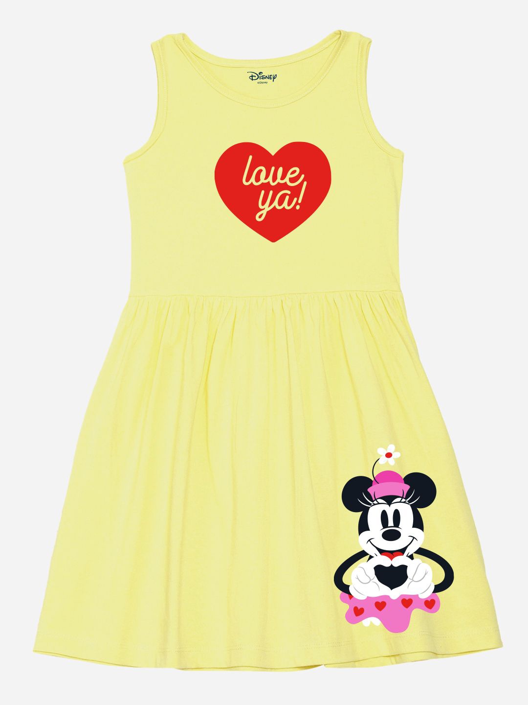 

YK Disney Girls Cotton Fit & Flare Dress, Yellow