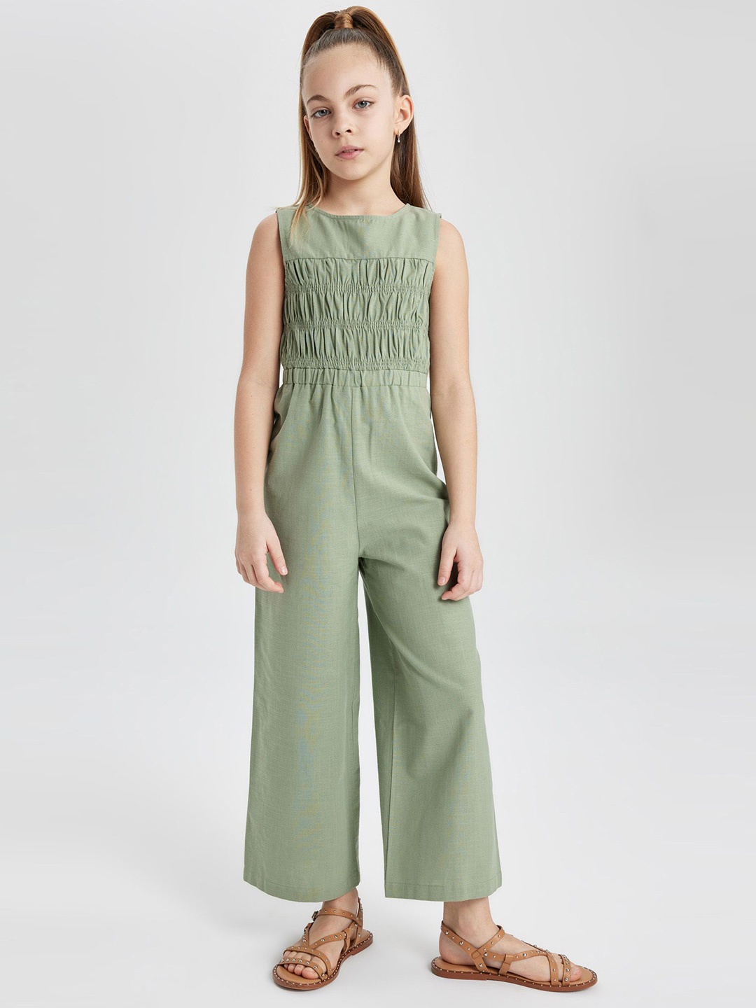 

DeFacto Girls Cotton Basic Jumpsuit, Green