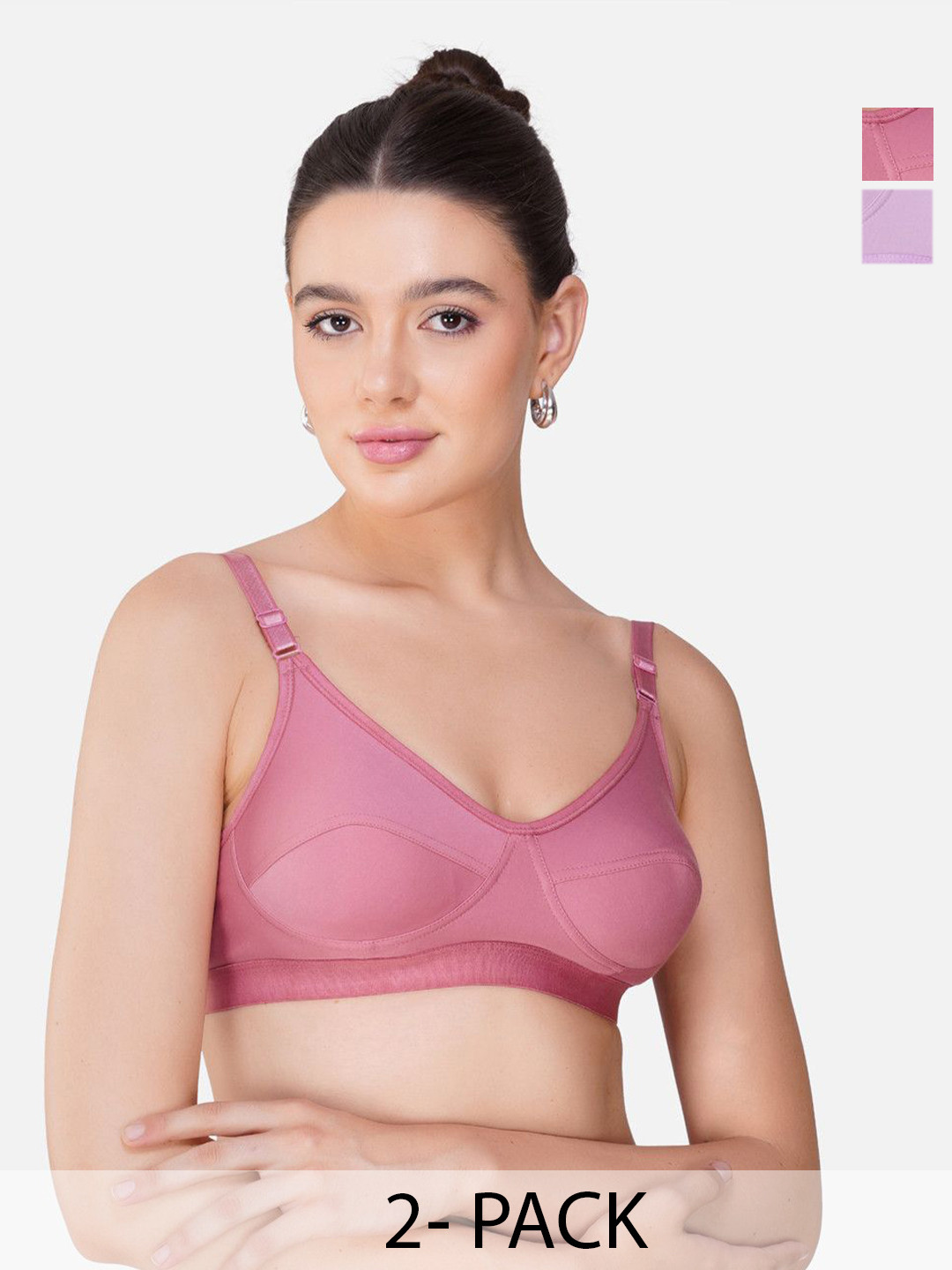 

Teenager Women Breathable Fabric Seamless Proper Fit All Day Comfort Everyday Bra, Rose