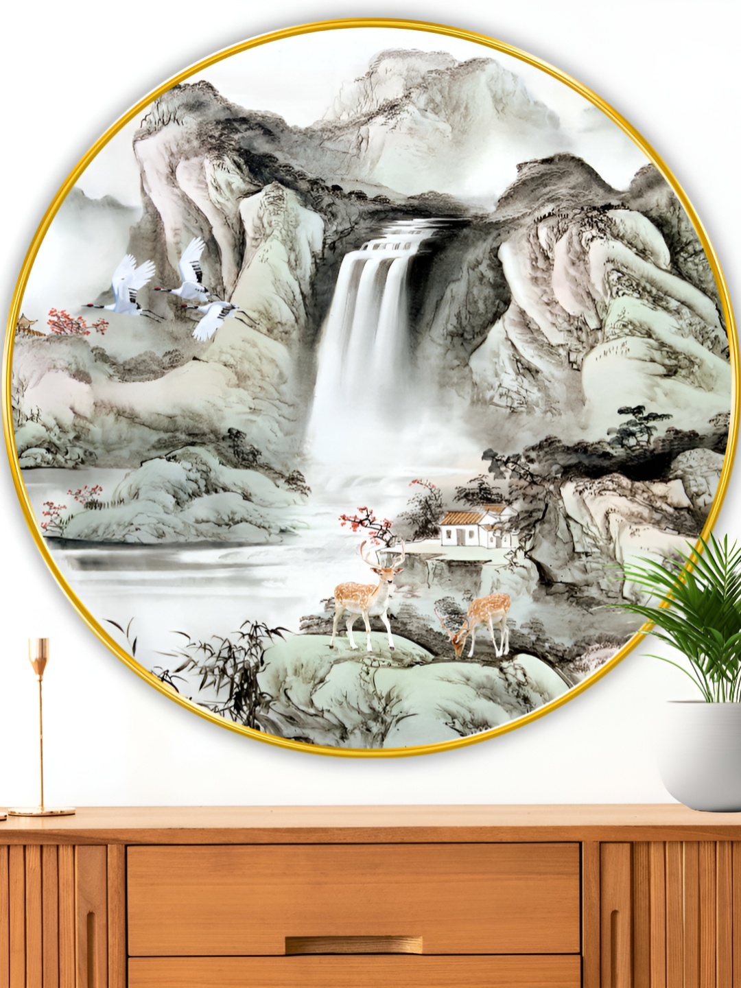 

Myntra Elegant Homes White & Green Couple Deer Birds and Animals Wooden Wall Art