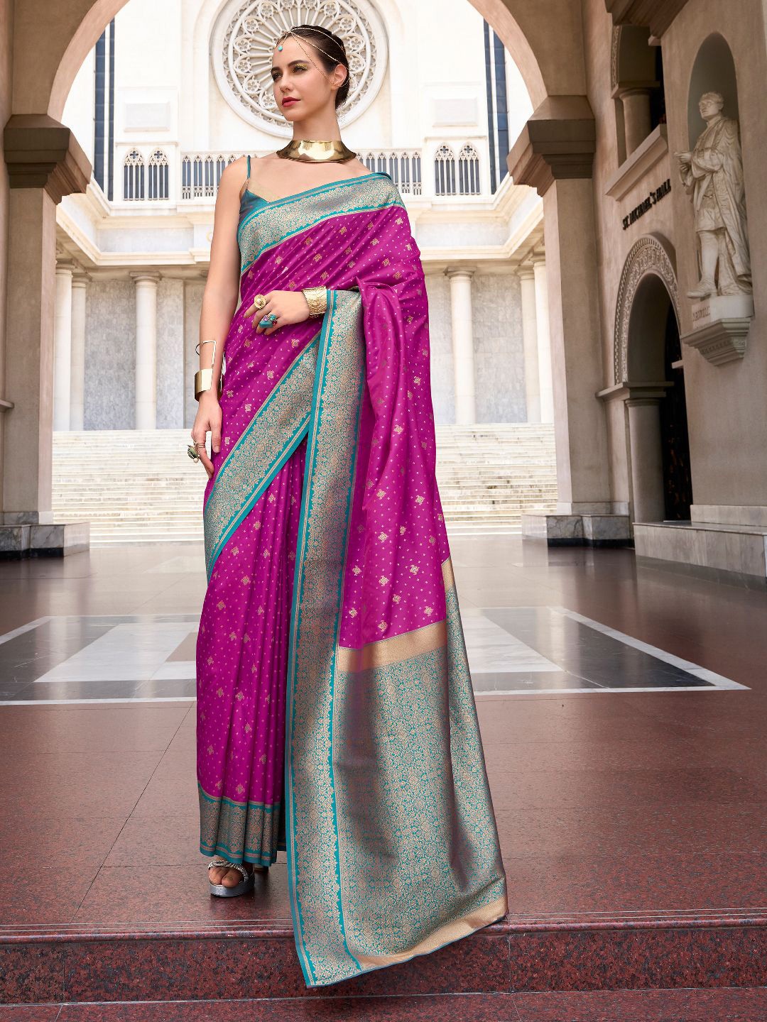 

LeeliPeeri Designer Woven Design Zari Silk Blend Designer Banarasi Saree, Purple