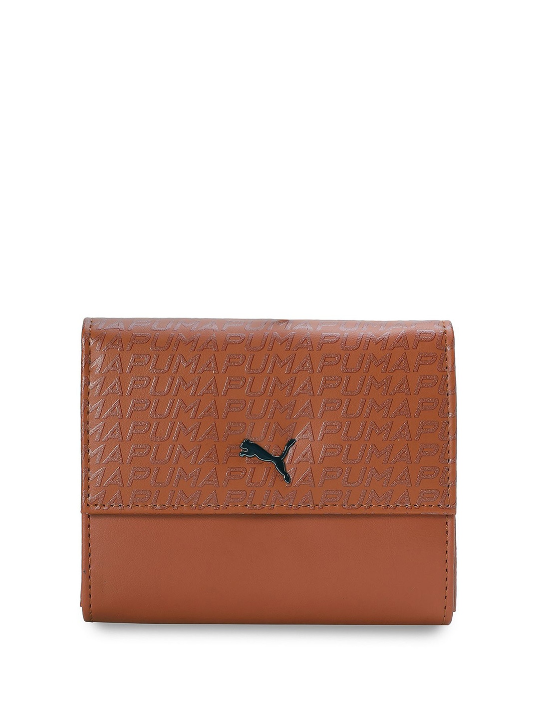 

Puma SIGNATURE Unisex Brand Logo Small Wallet, Brown