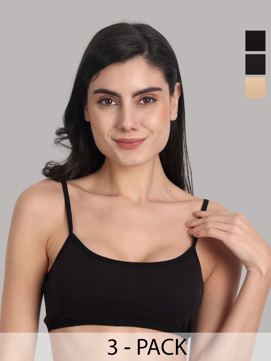 

Aimly Pack of 3 Full Coverage All Day Comfort Bra, Black