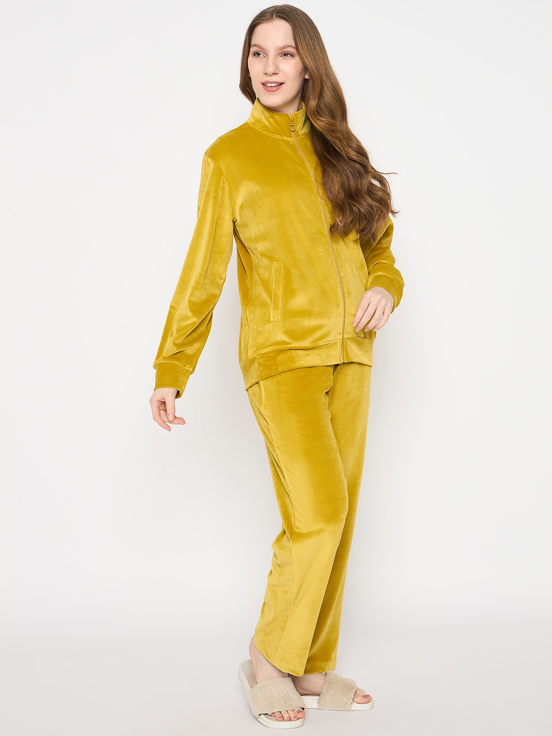

MADAME M SECRET Top and Pyjamas Women Night suit, Lime green