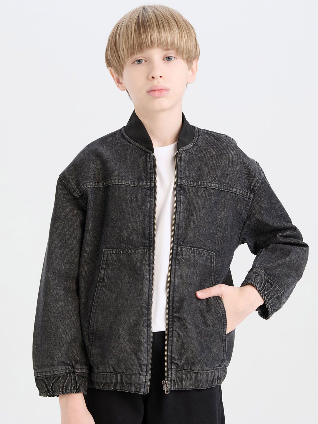 

DeFacto Boys Crop Bomber with Embroidered Jacket, Na