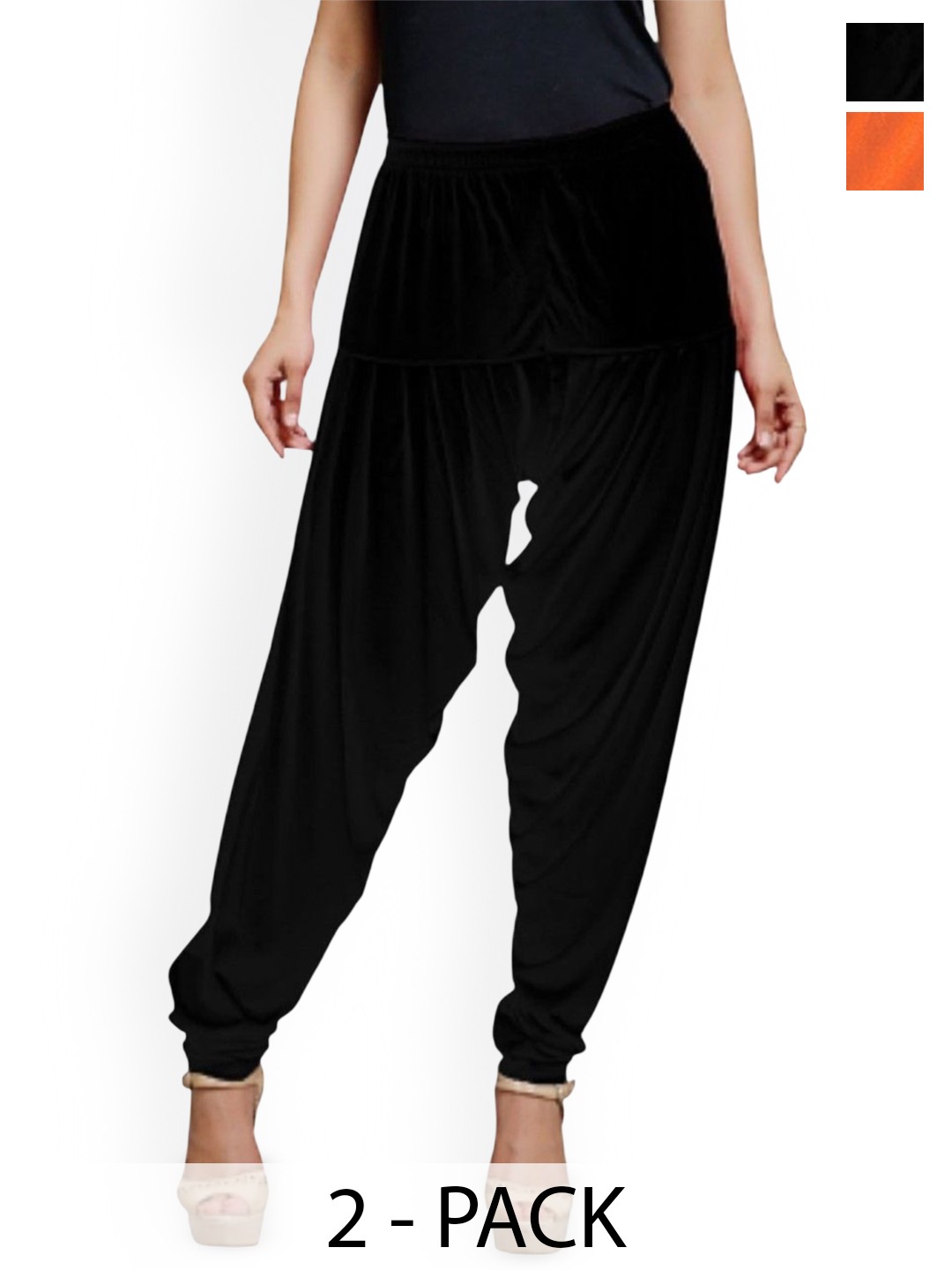 

AFRA GARMENTS Women Pack Of 2 Mid-Rise Patiala, Orange