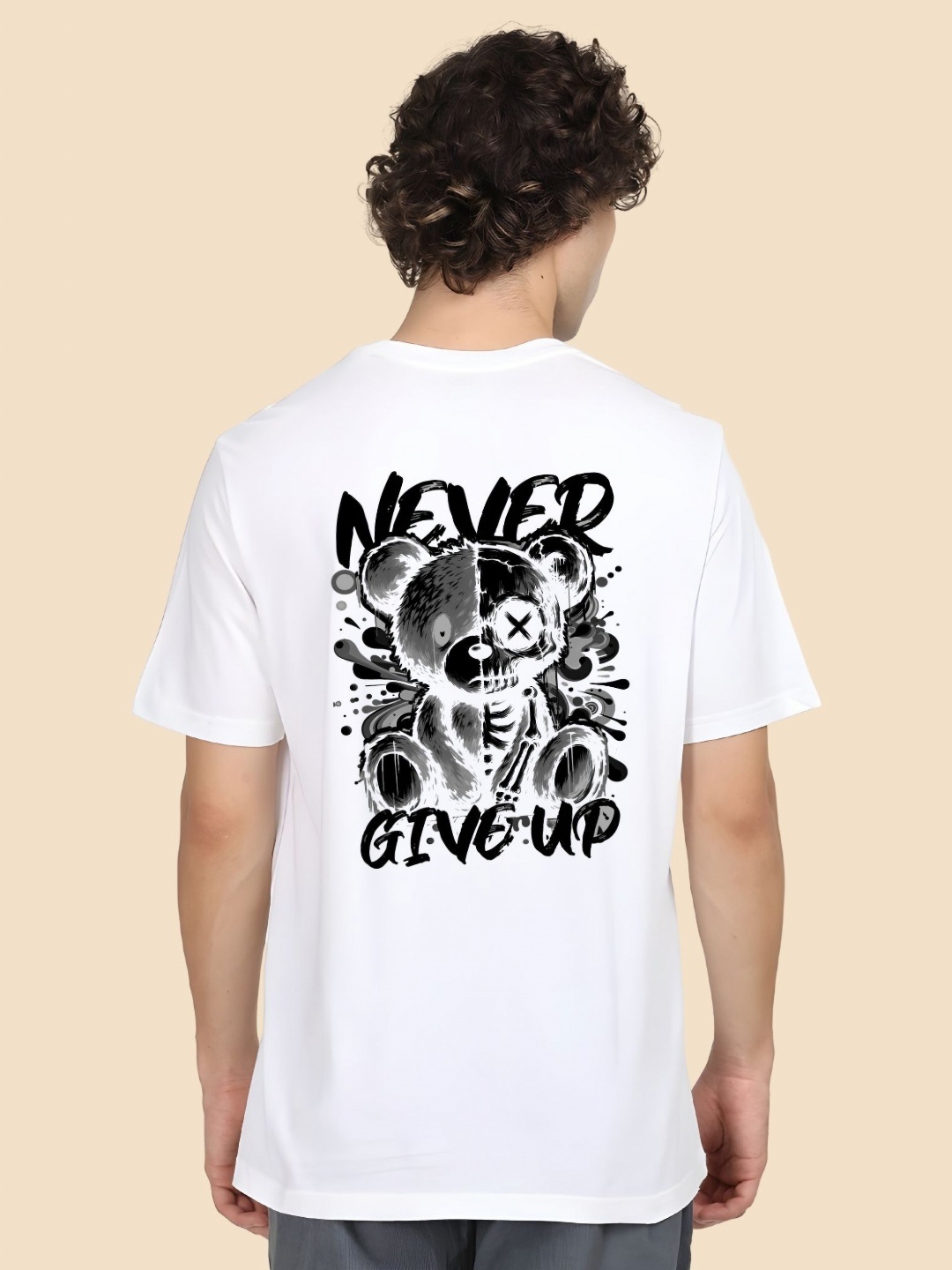 

SZN Men Graphic Printed Round Neck Cotton T-shirt, White