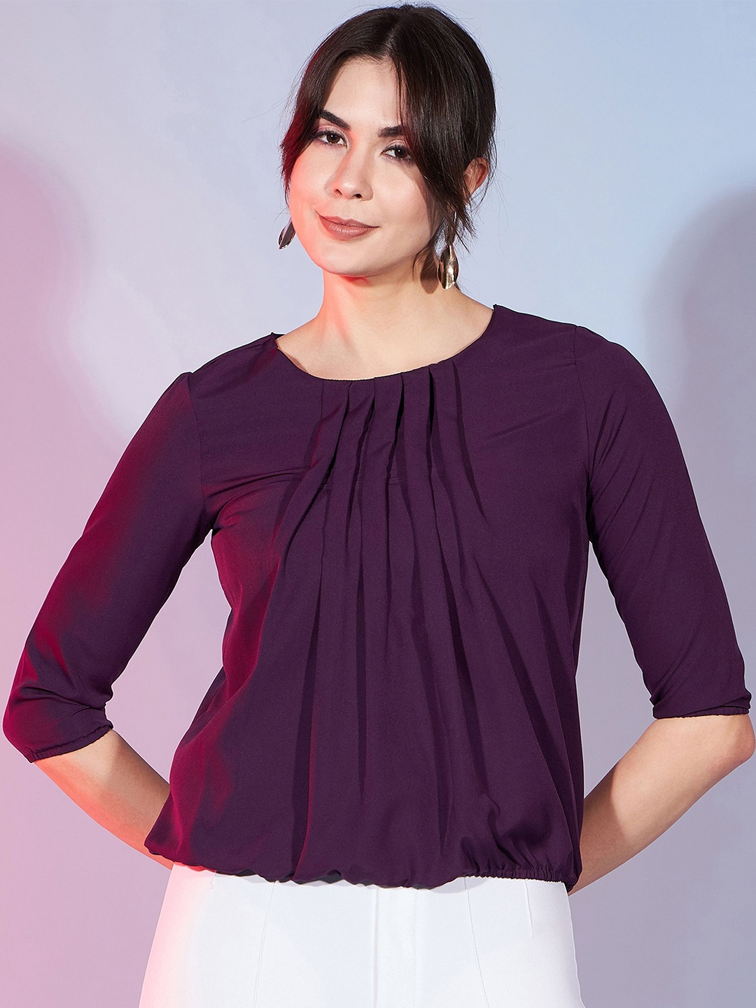 

DressBerry Women Blouson Top, Purple