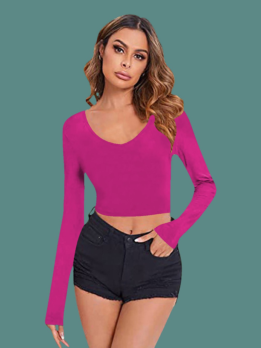 

Dream Beauty Fashion Women Fitted Crop Top, Pink