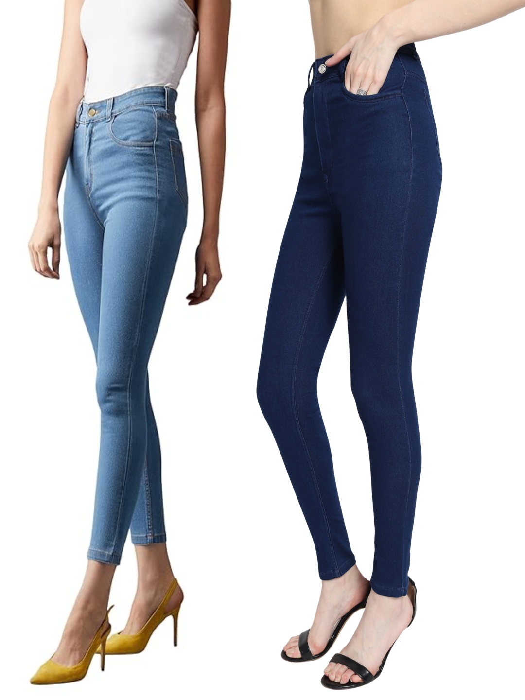 

kitty-fashion Women Pack Of 2 Skinny Fit Stretchable Jeans, Blue