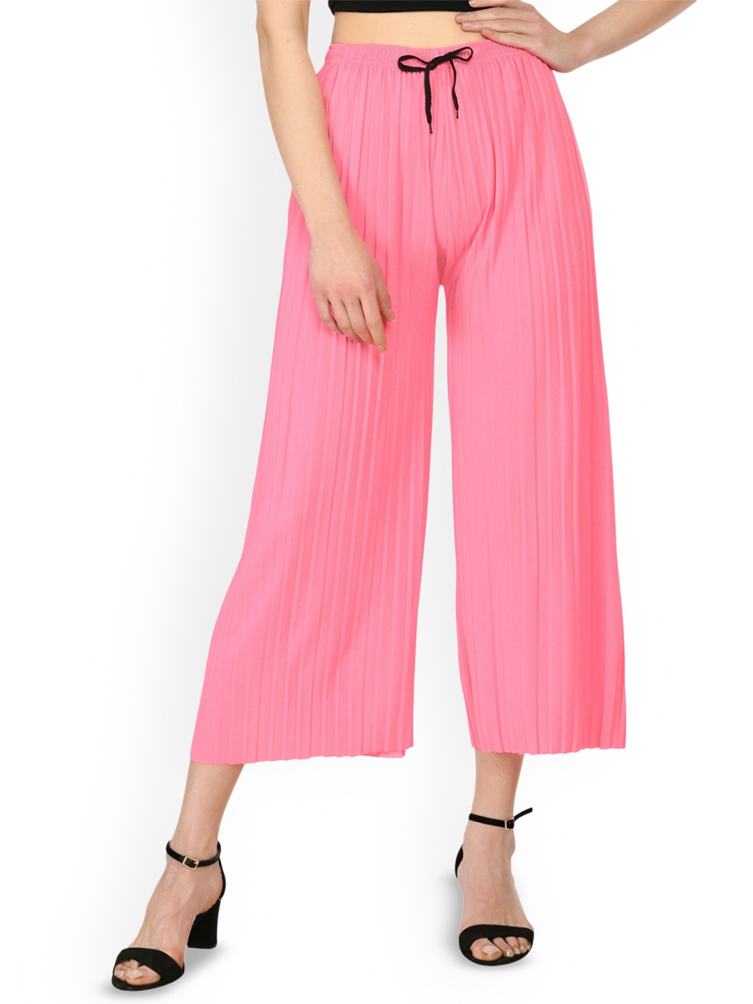 

Purser Women Original Pleated Culottes Trousers, Pink