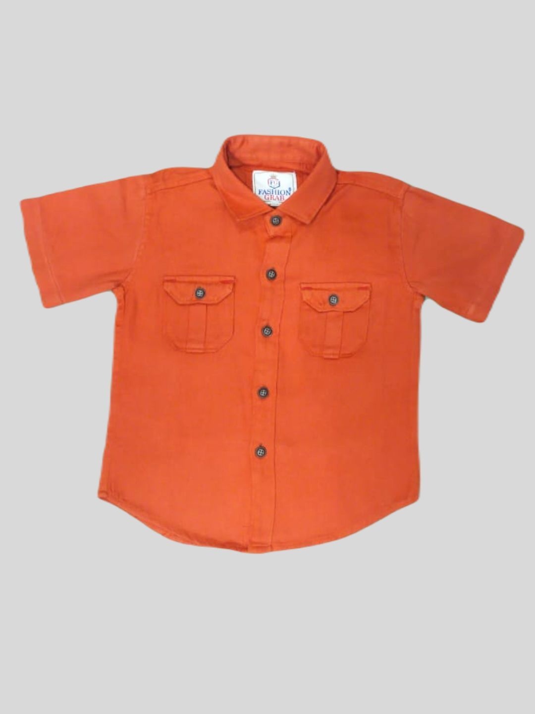 

BAESD Boys Classic Fit Spread Collar Solid Cotton Casual Shirt, Orange