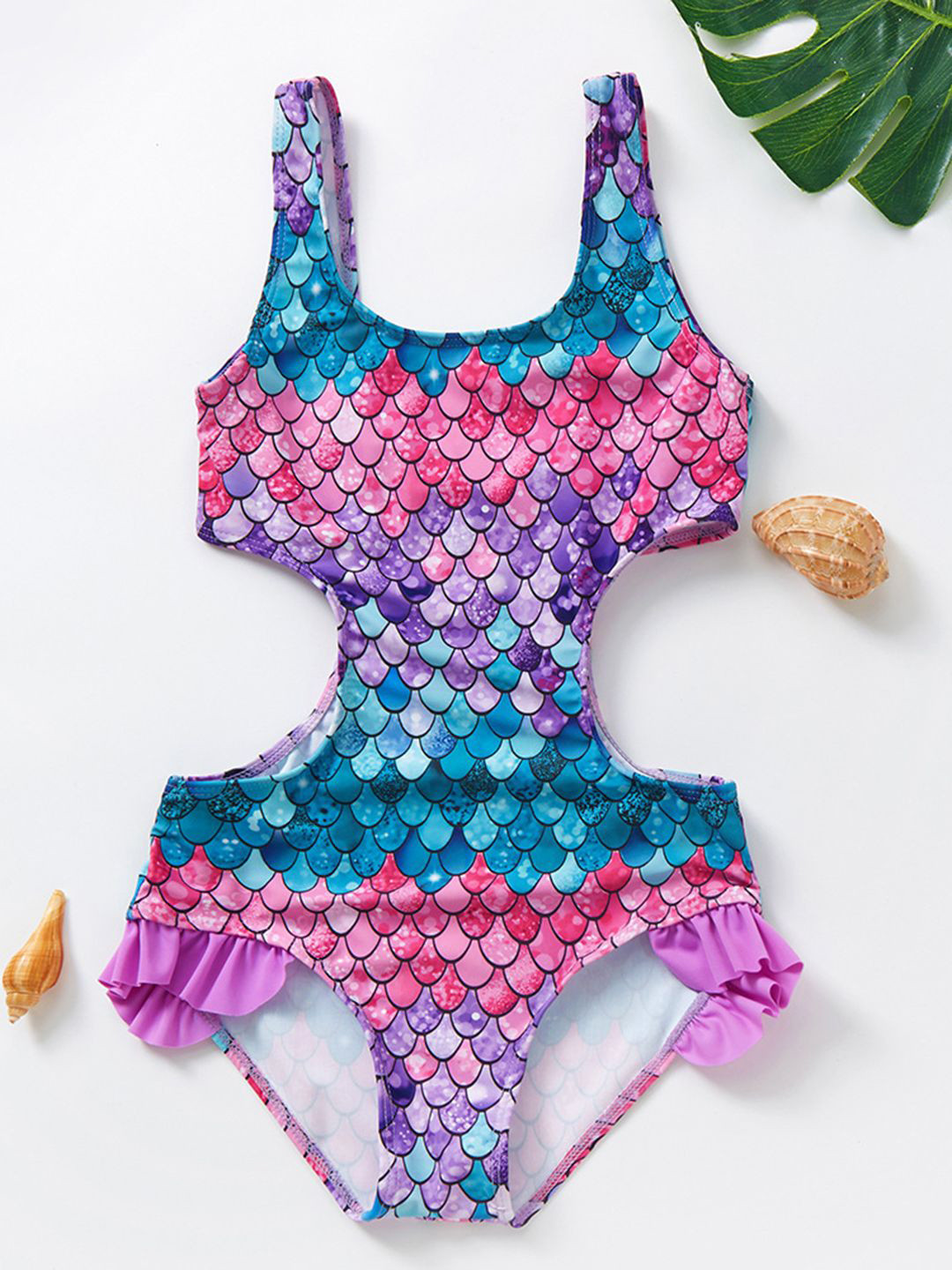 

YK Girls Printed Round Neck Bodysuit, Blue