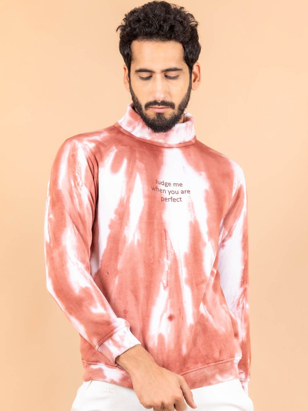 

Tistabene Men Tie and Dye Printed Sweatshirt, Pink